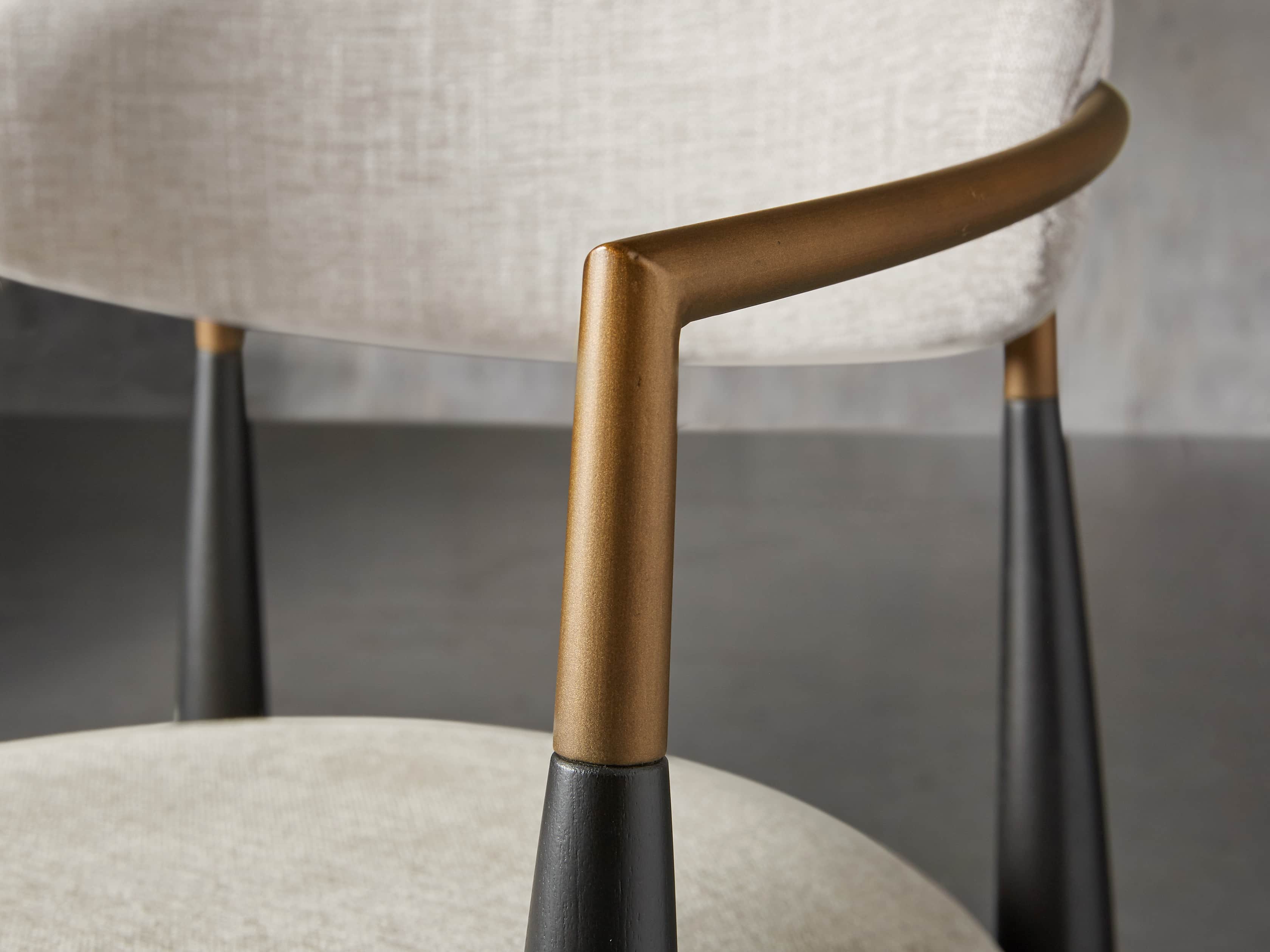 Jagger Stool in Black with Antique Brass