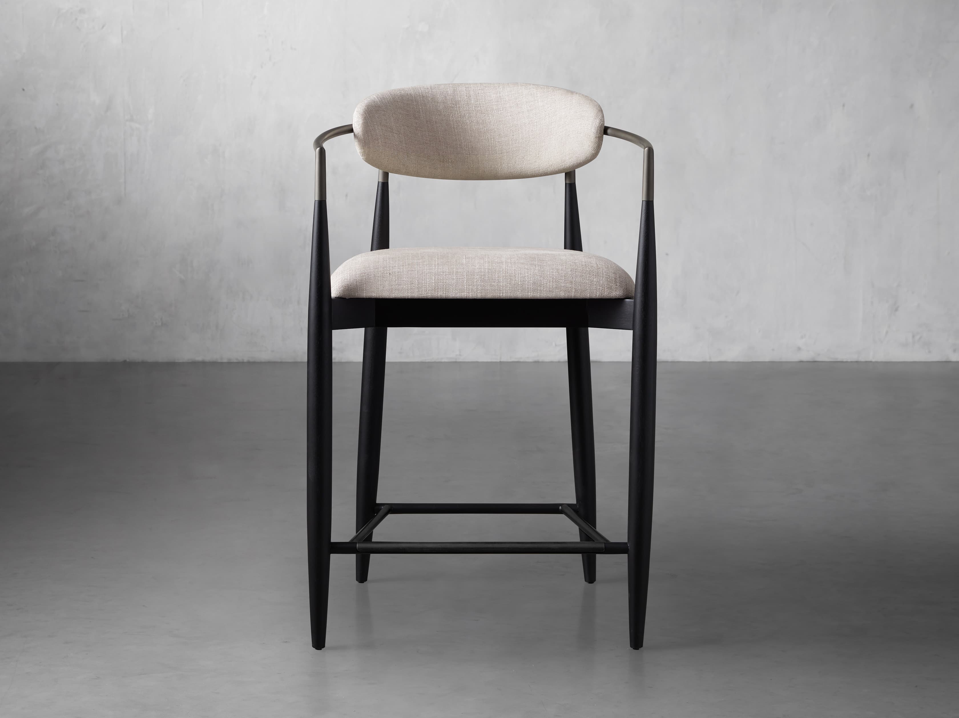 Jagger Stool in Black with Antique Pewter