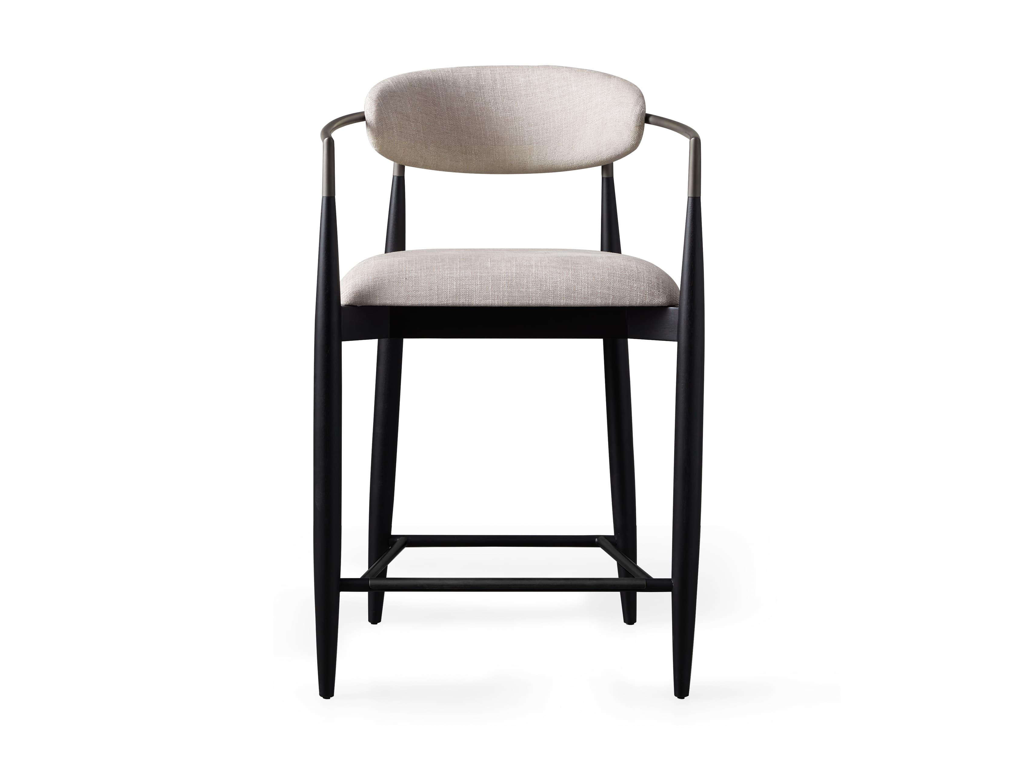Jagger Stool in Black with Antique Pewter