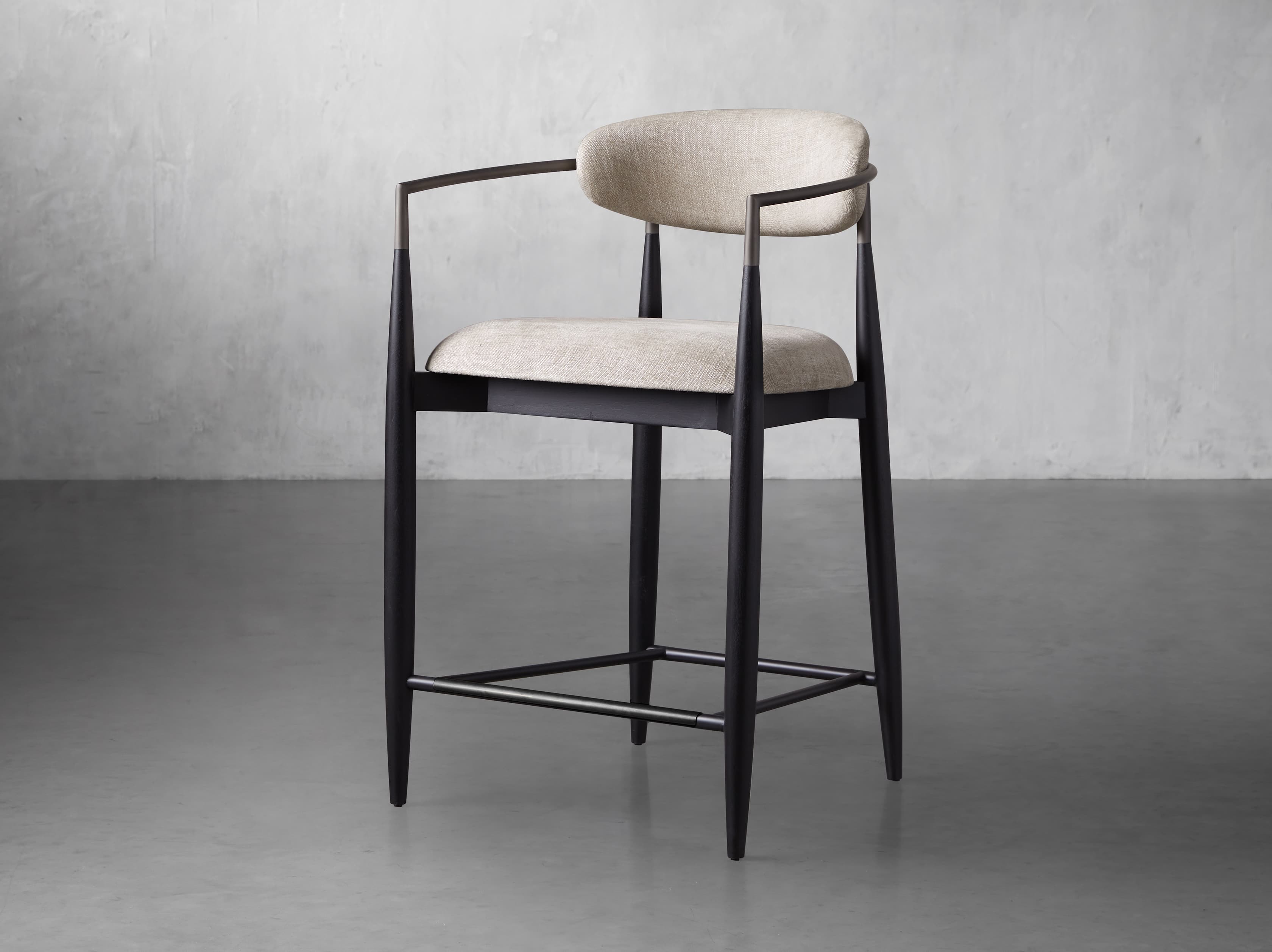 Jagger Stool in Black with Antique Pewter