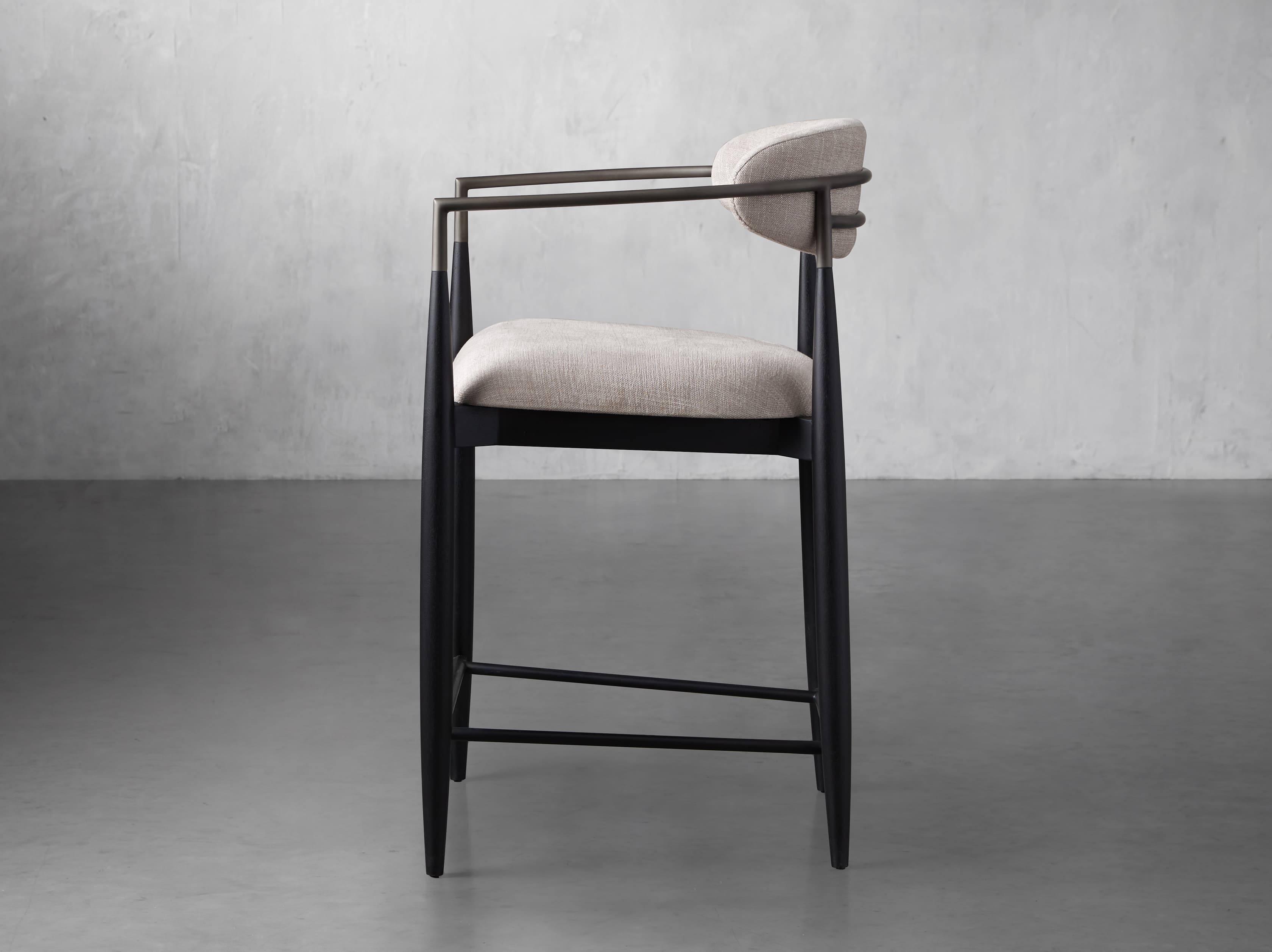 Jagger Stool in Black with Antique Pewter