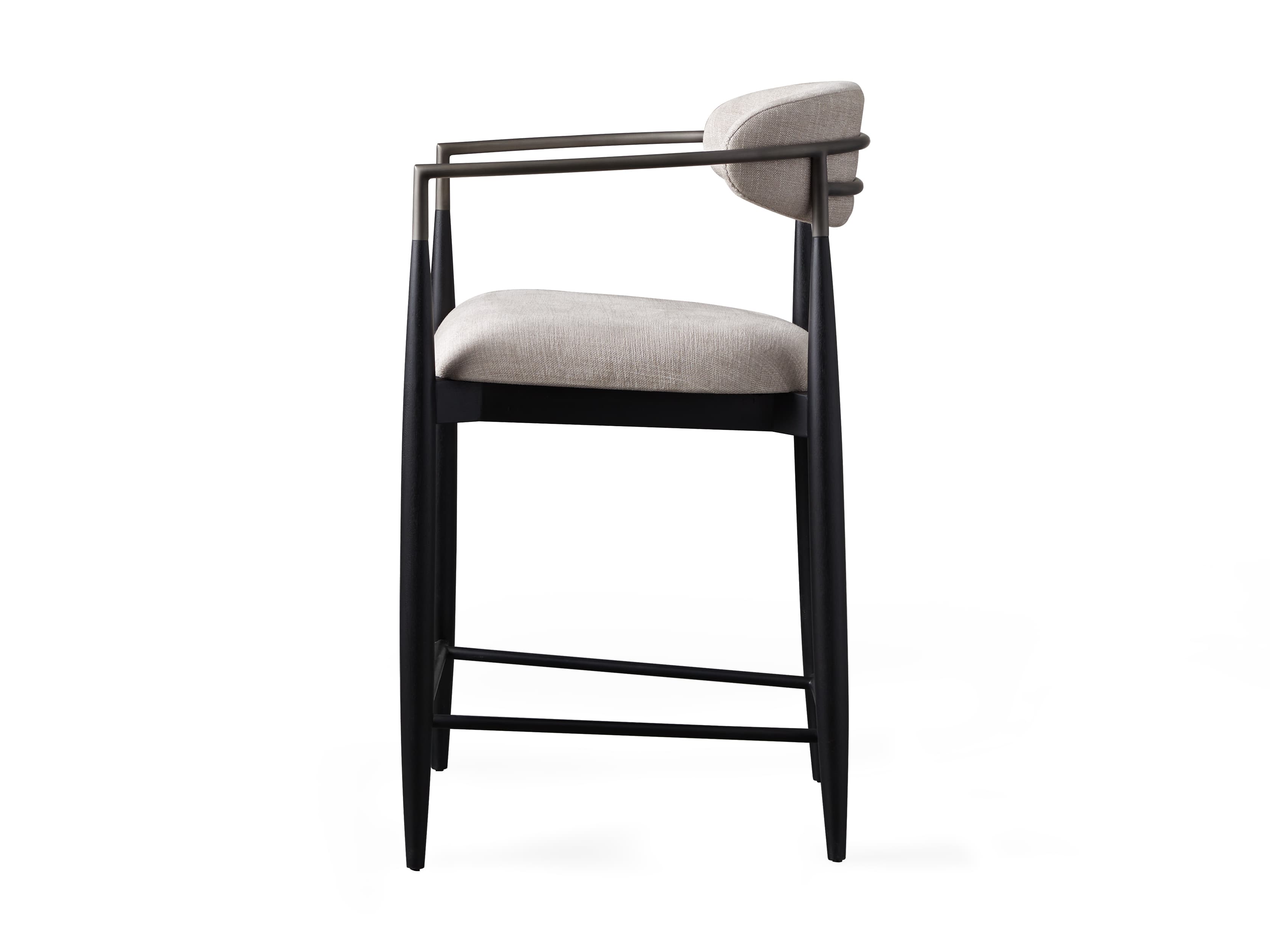 Jagger Stool in Black with Antique Pewter
