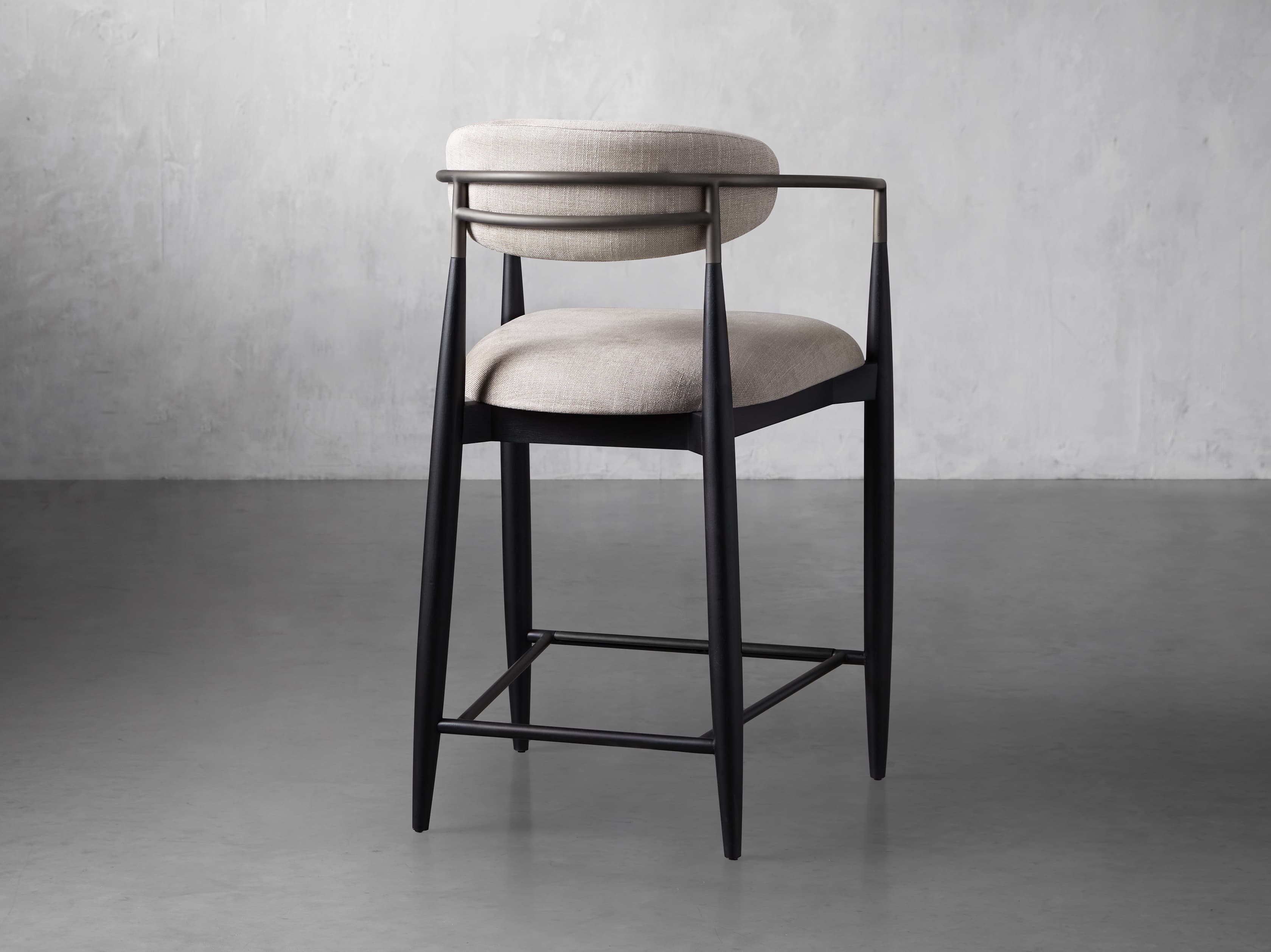Jagger Stool in Black with Antique Pewter