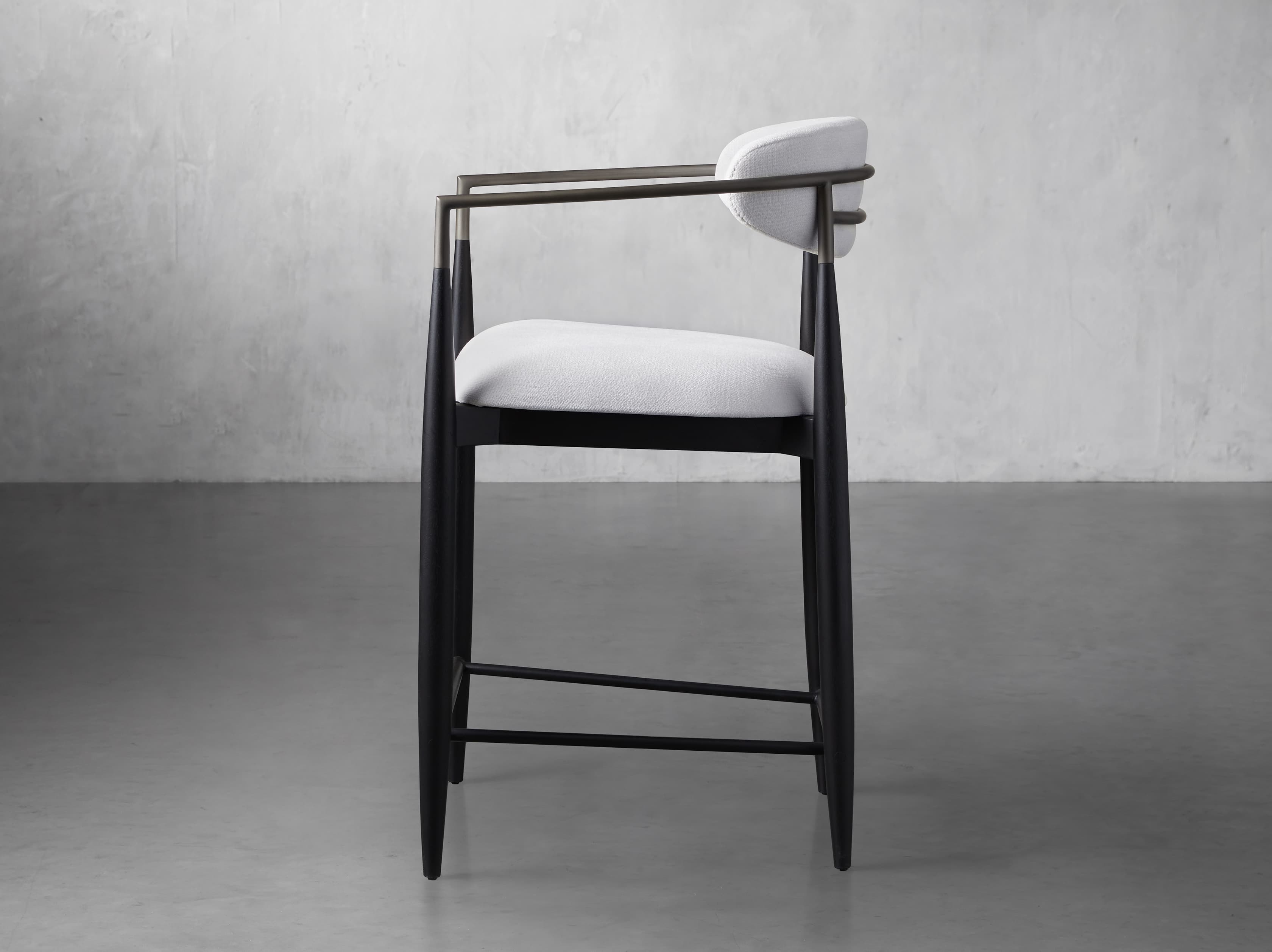Jagger Stool in Black with Antique Pewter