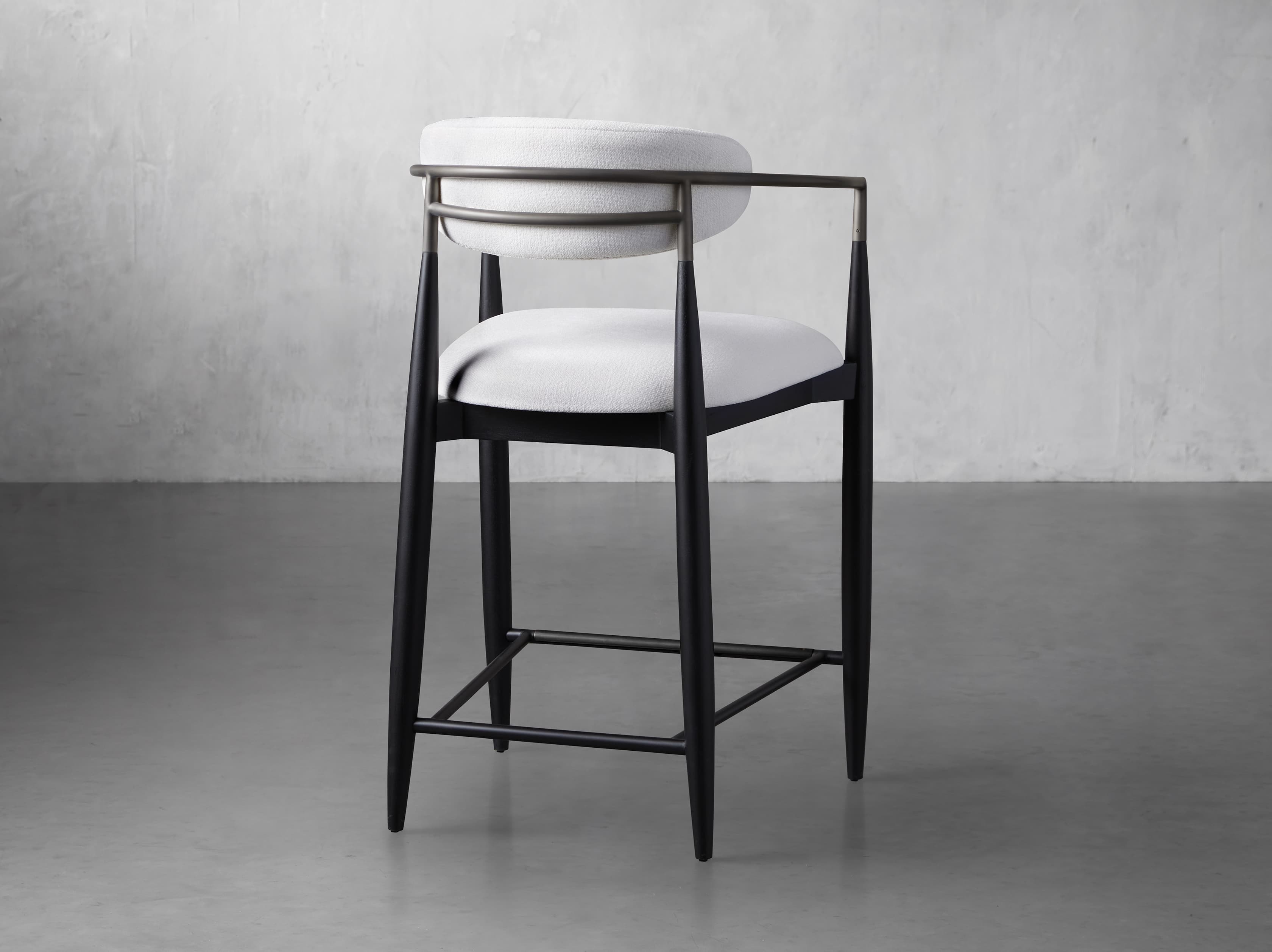 Jagger Stool in Black with Antique Pewter