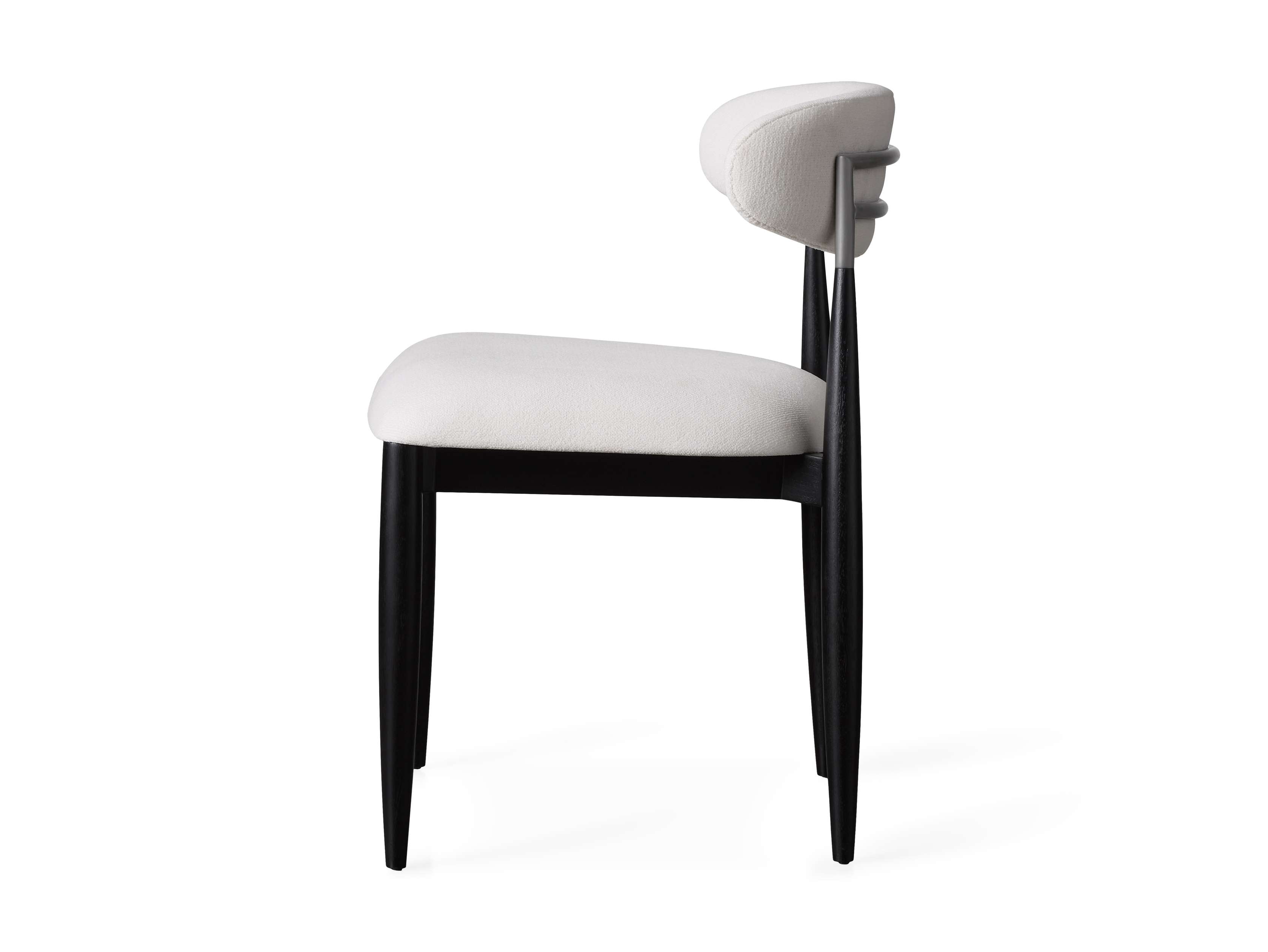 Jagger Dining Side Chair in Black with Antique Pewter