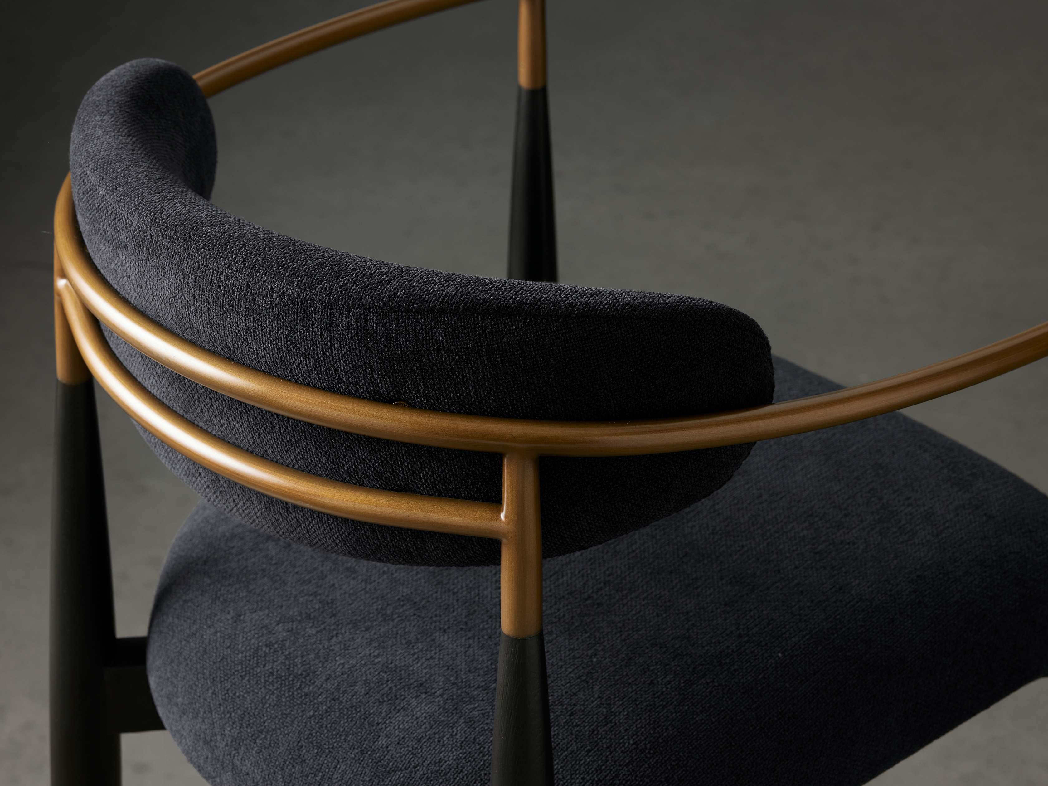 Jagger Stool in Black with Antique Brass