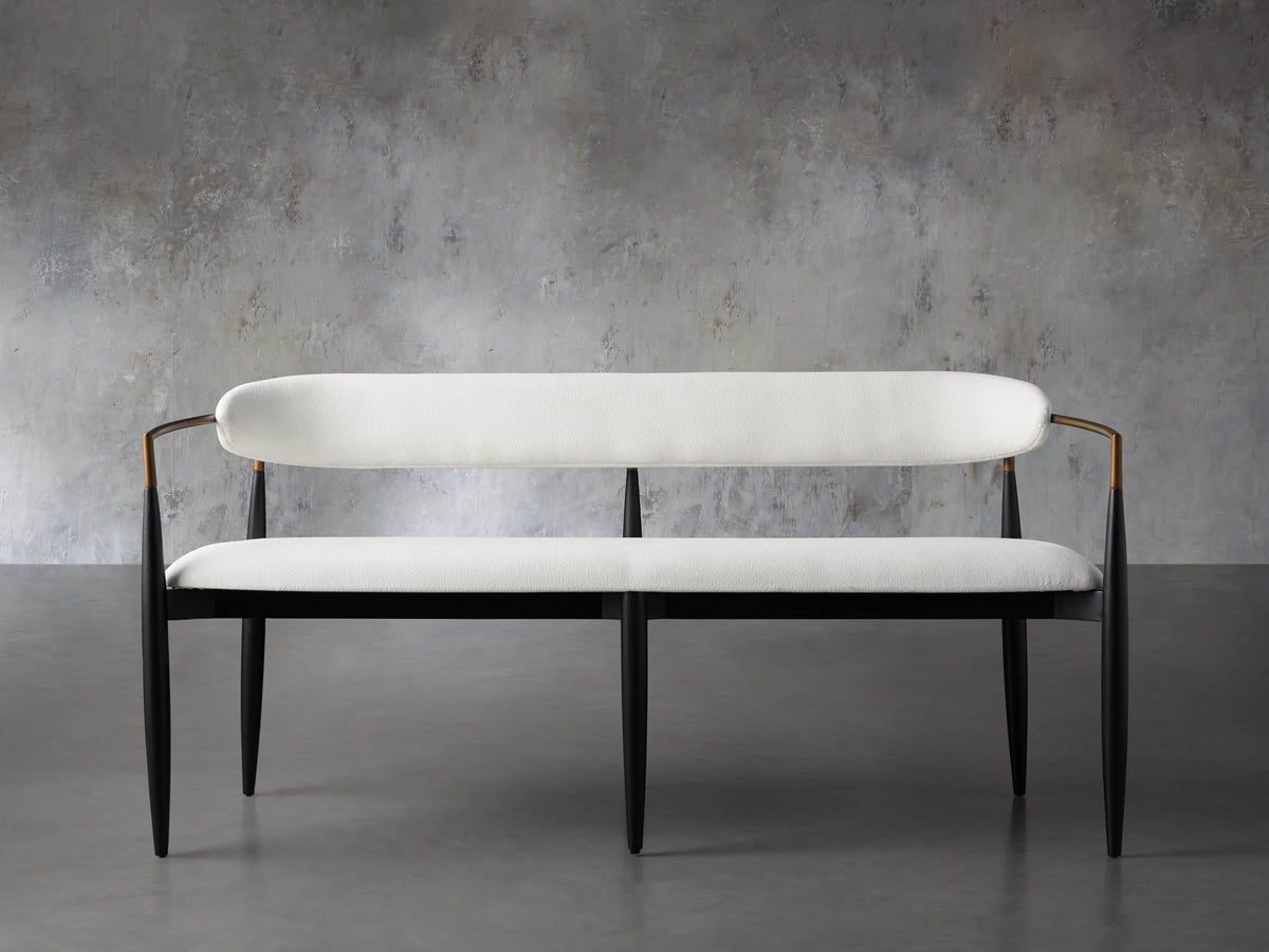 Jagger Dining Bench in Black with Antique Brass
