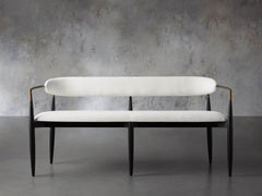 Jagger Dining Bench in Black with Antique Brass