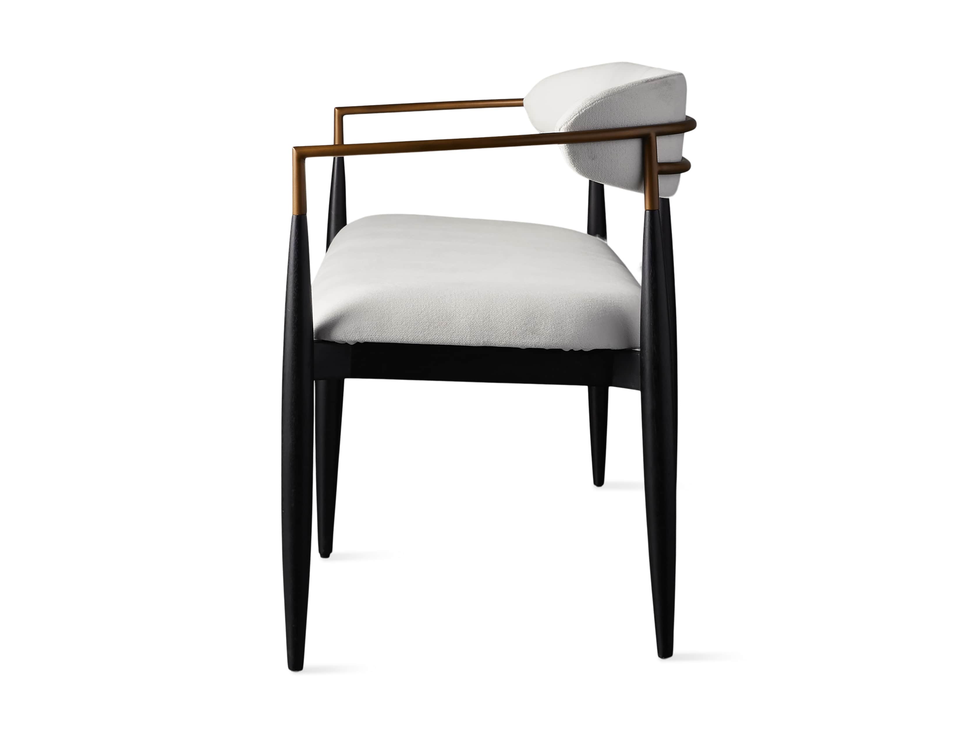 Jagger Dining Bench in Black with Antique Brass