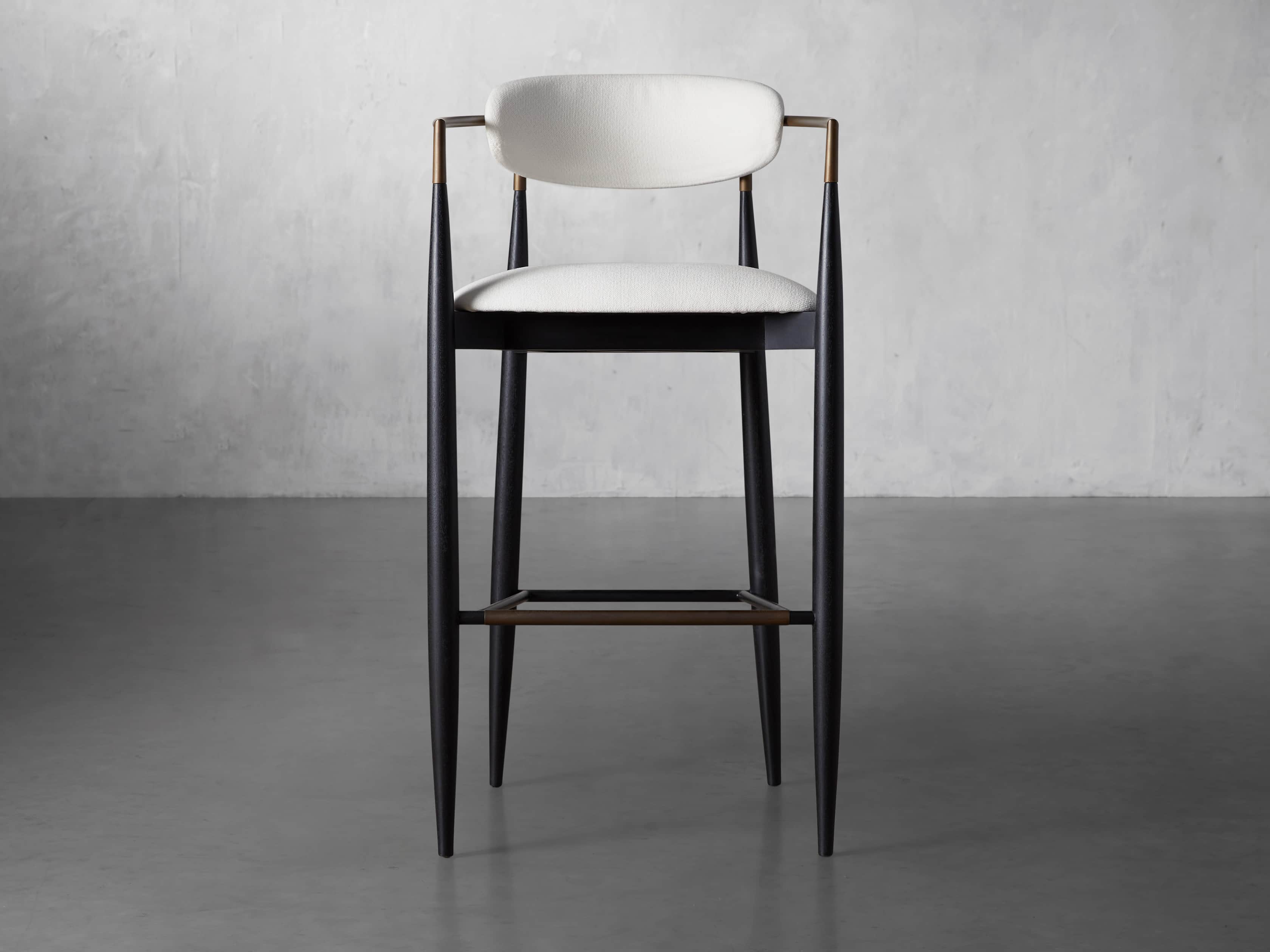 Jagger Stool in Black with Antique Brass