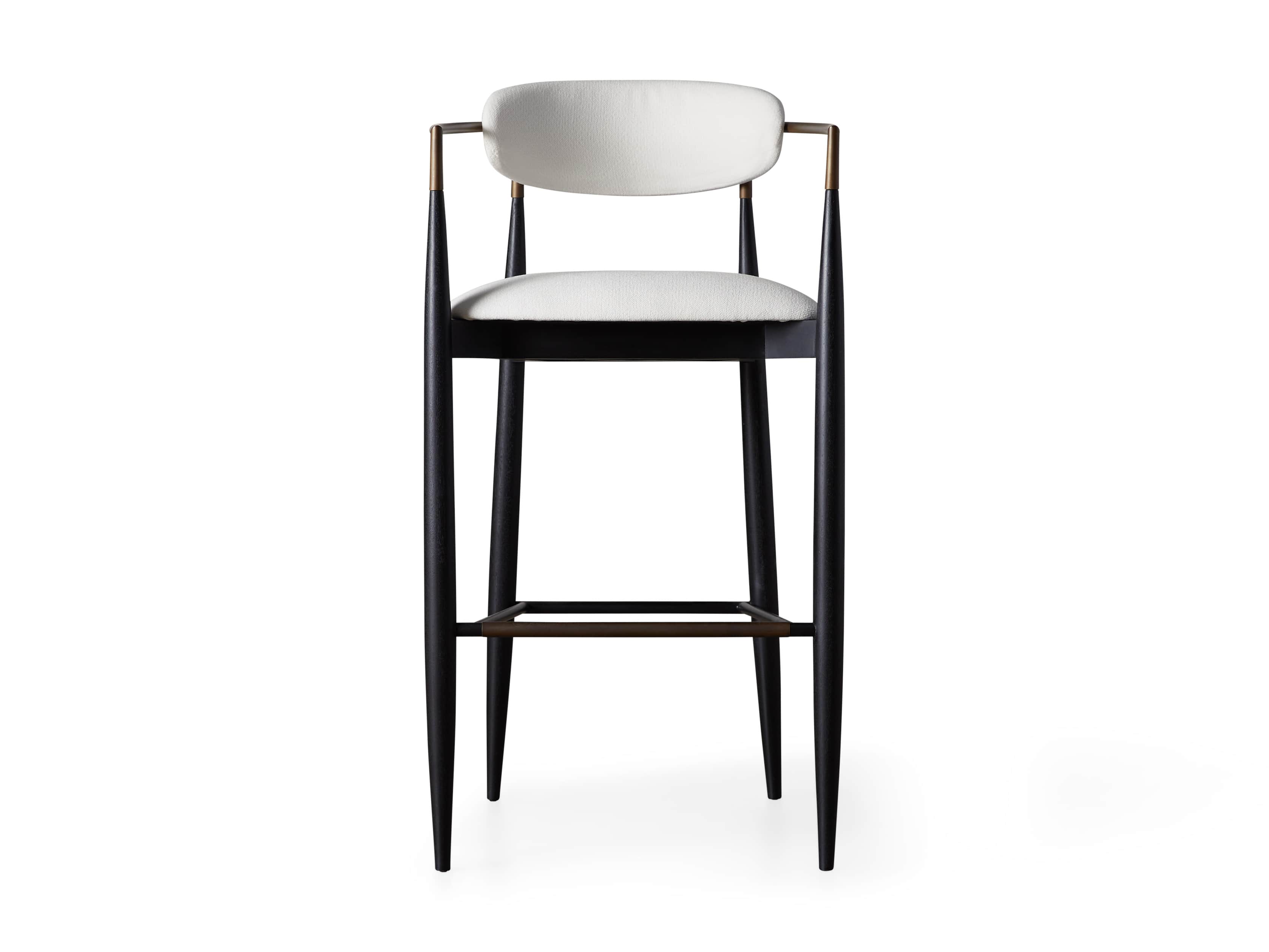 Jagger Stool in Black with Antique Brass