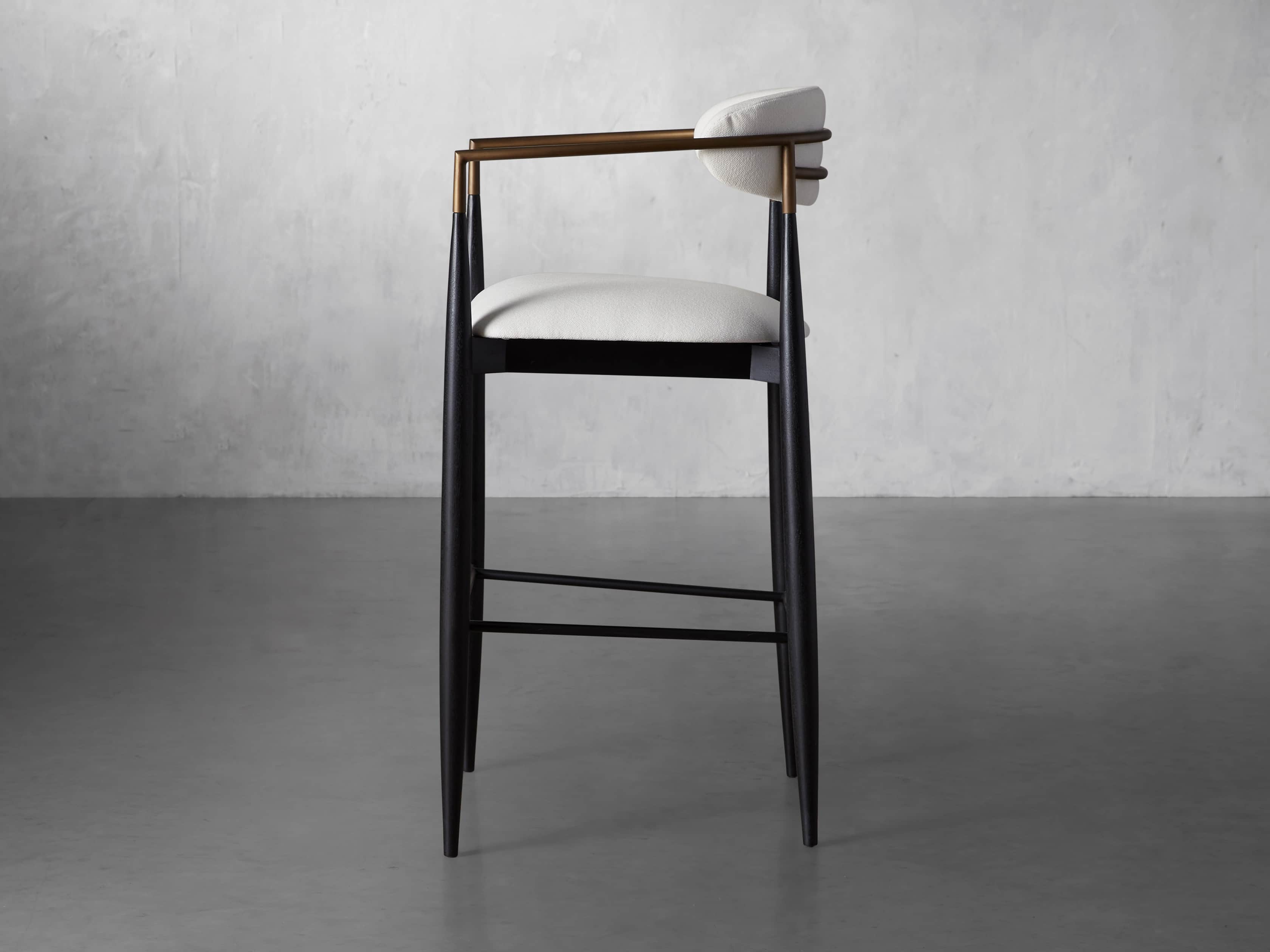Jagger Stool in Black with Antique Brass