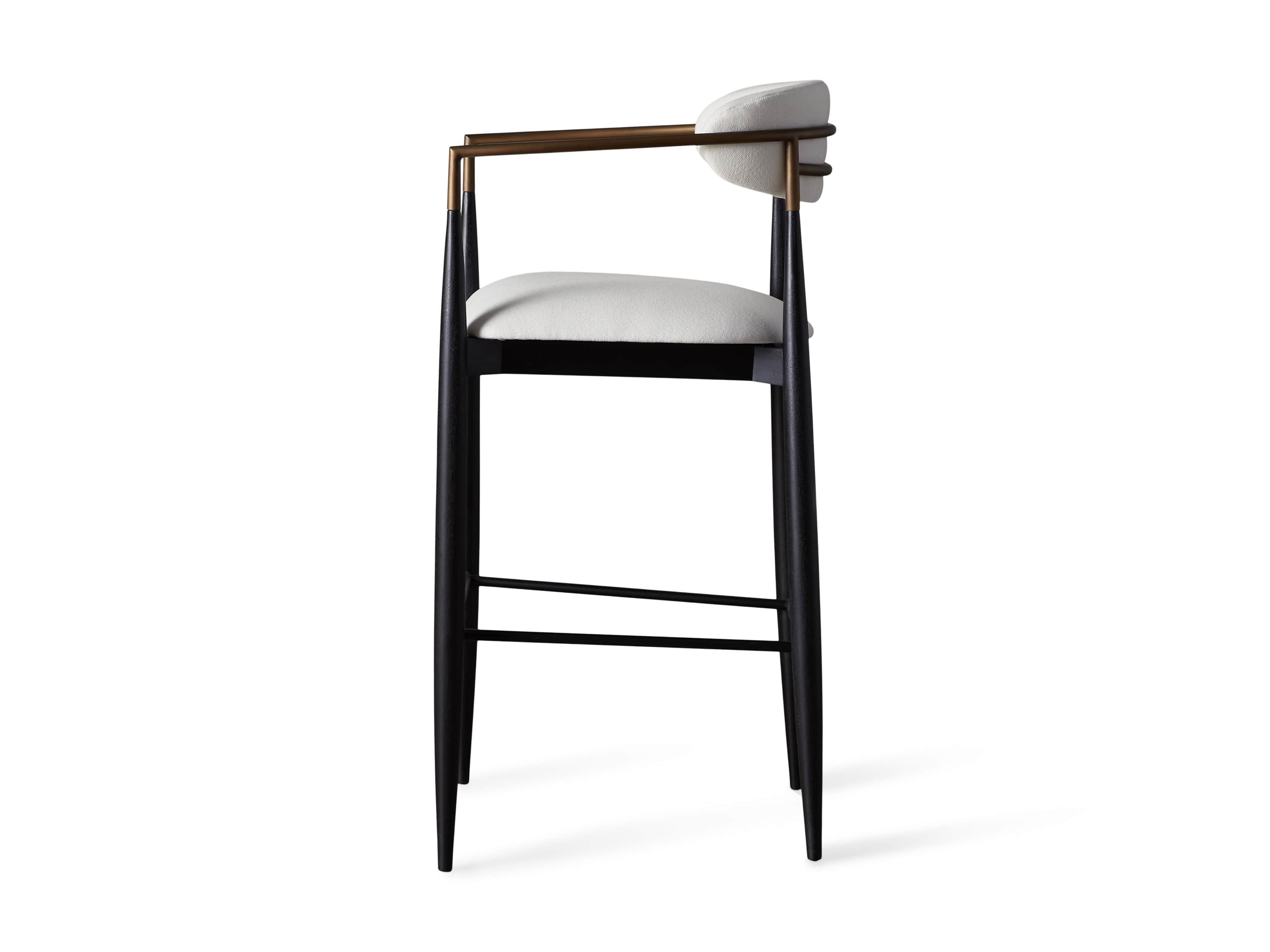 Jagger Stool in Black with Antique Brass