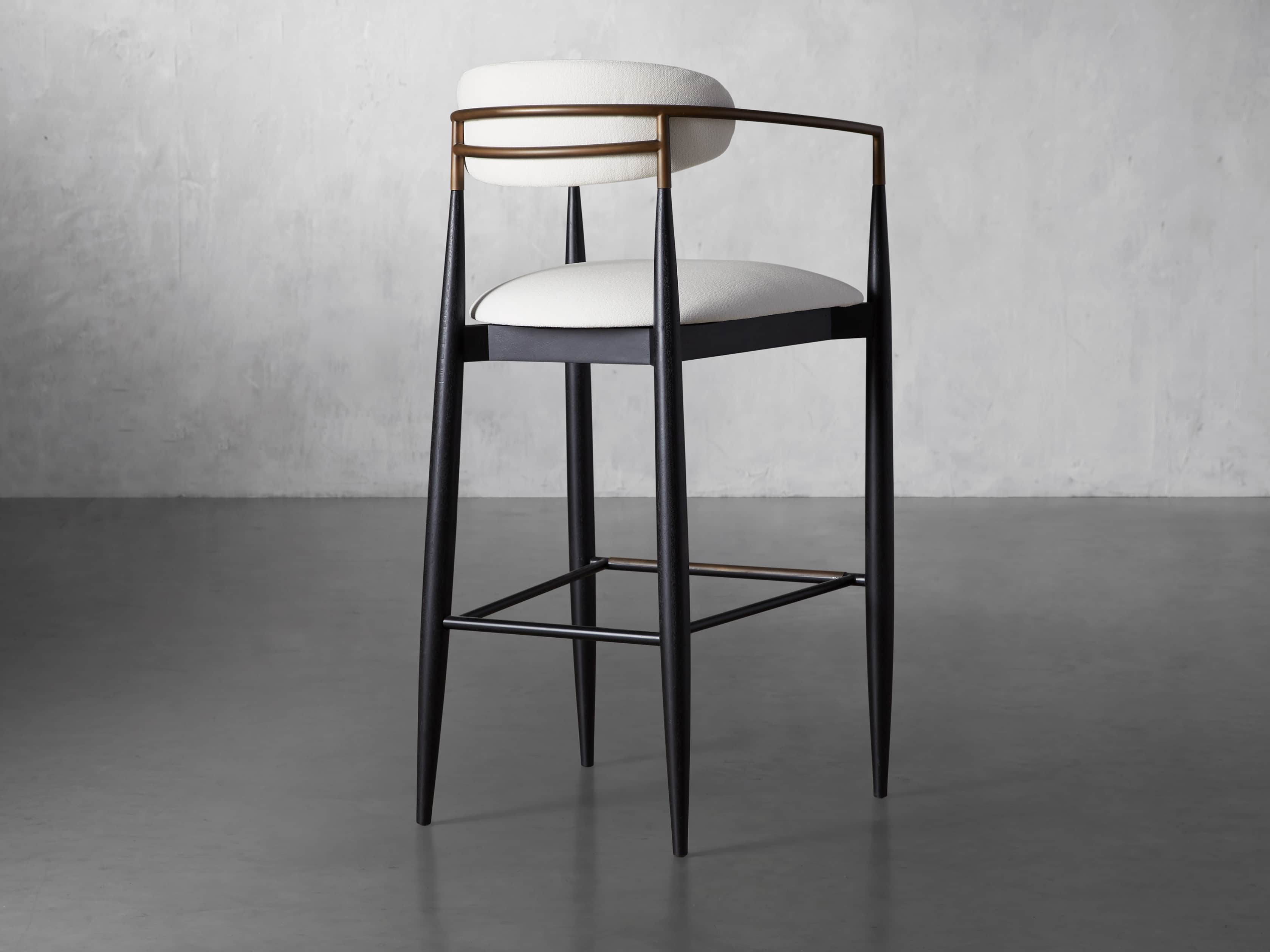 Jagger Stool in Black with Antique Brass