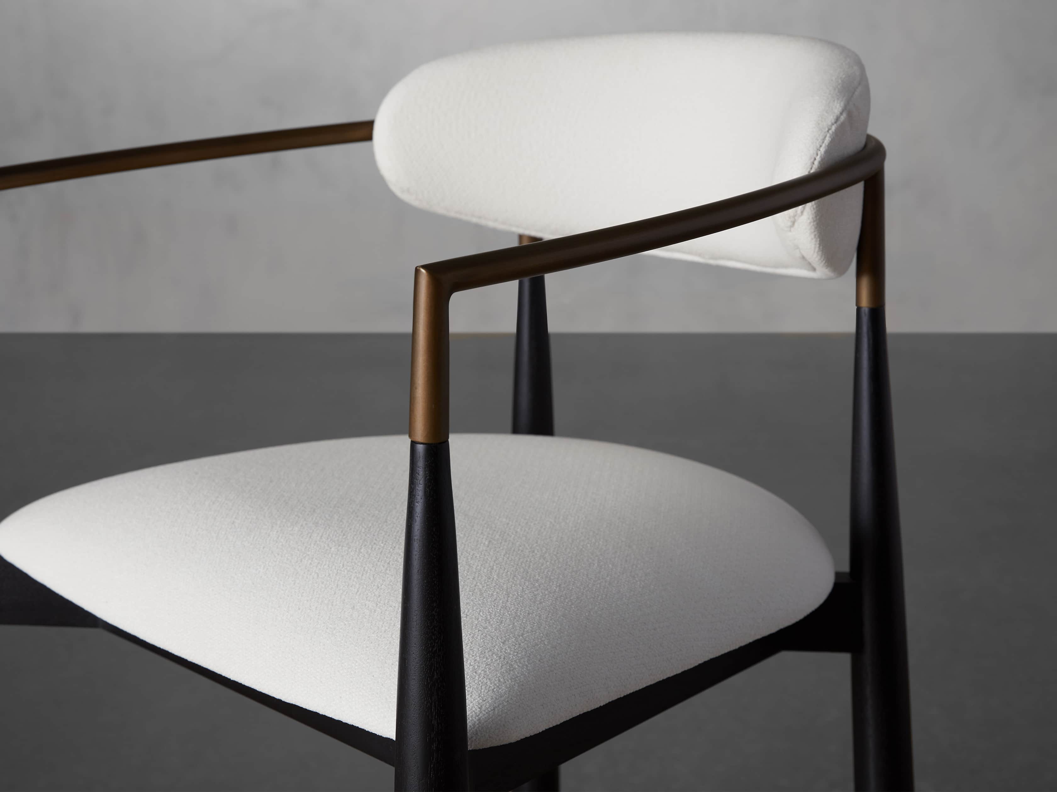 Jagger Stool in Black with Antique Brass