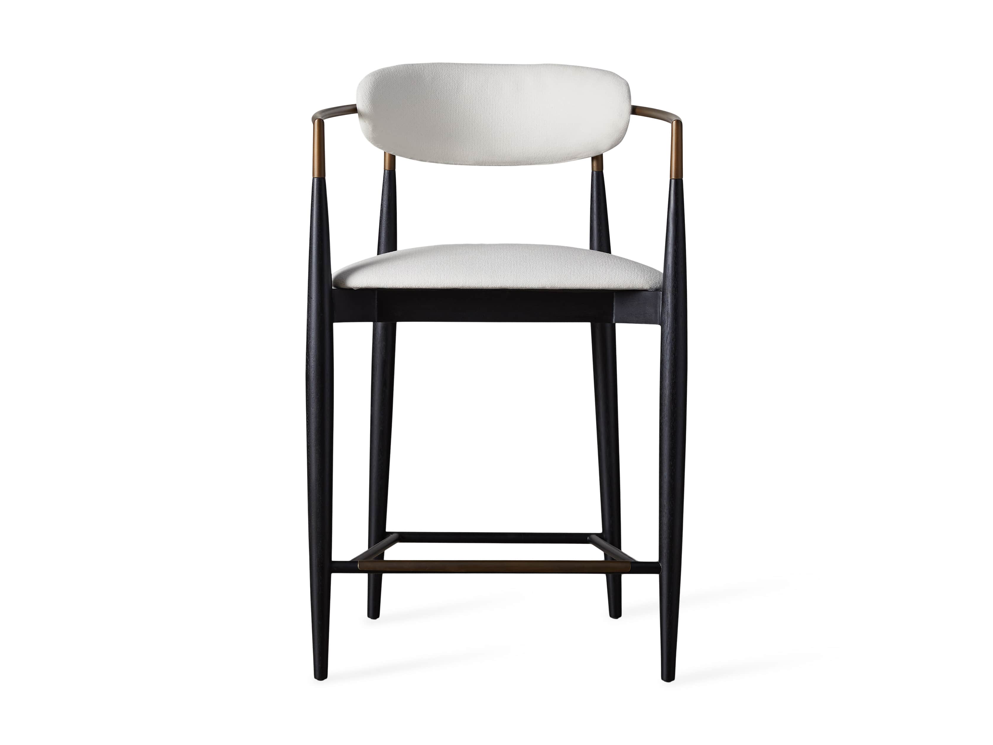 Jagger Stool in Black with Antique Brass