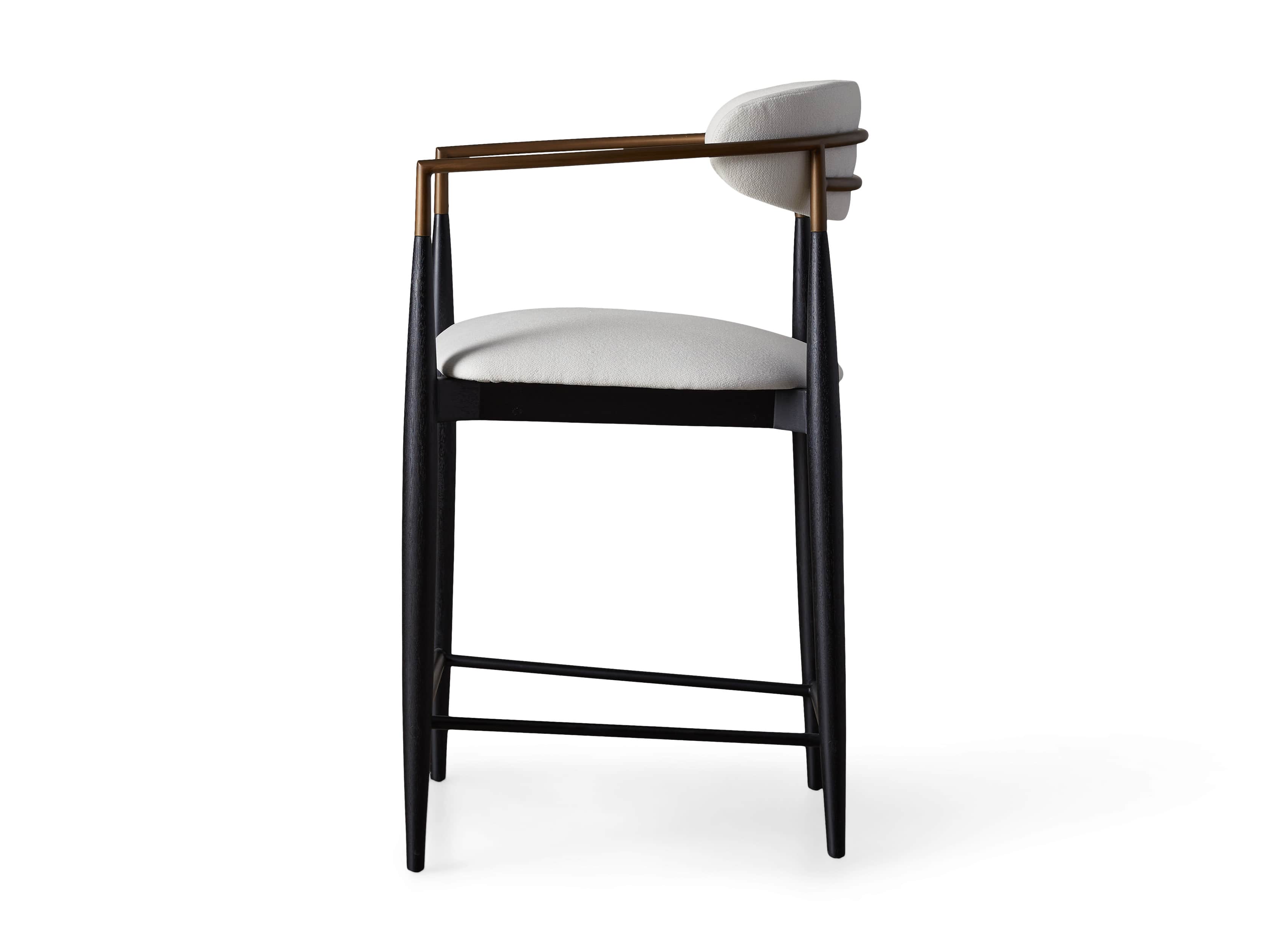 Jagger Stool in Black with Antique Brass