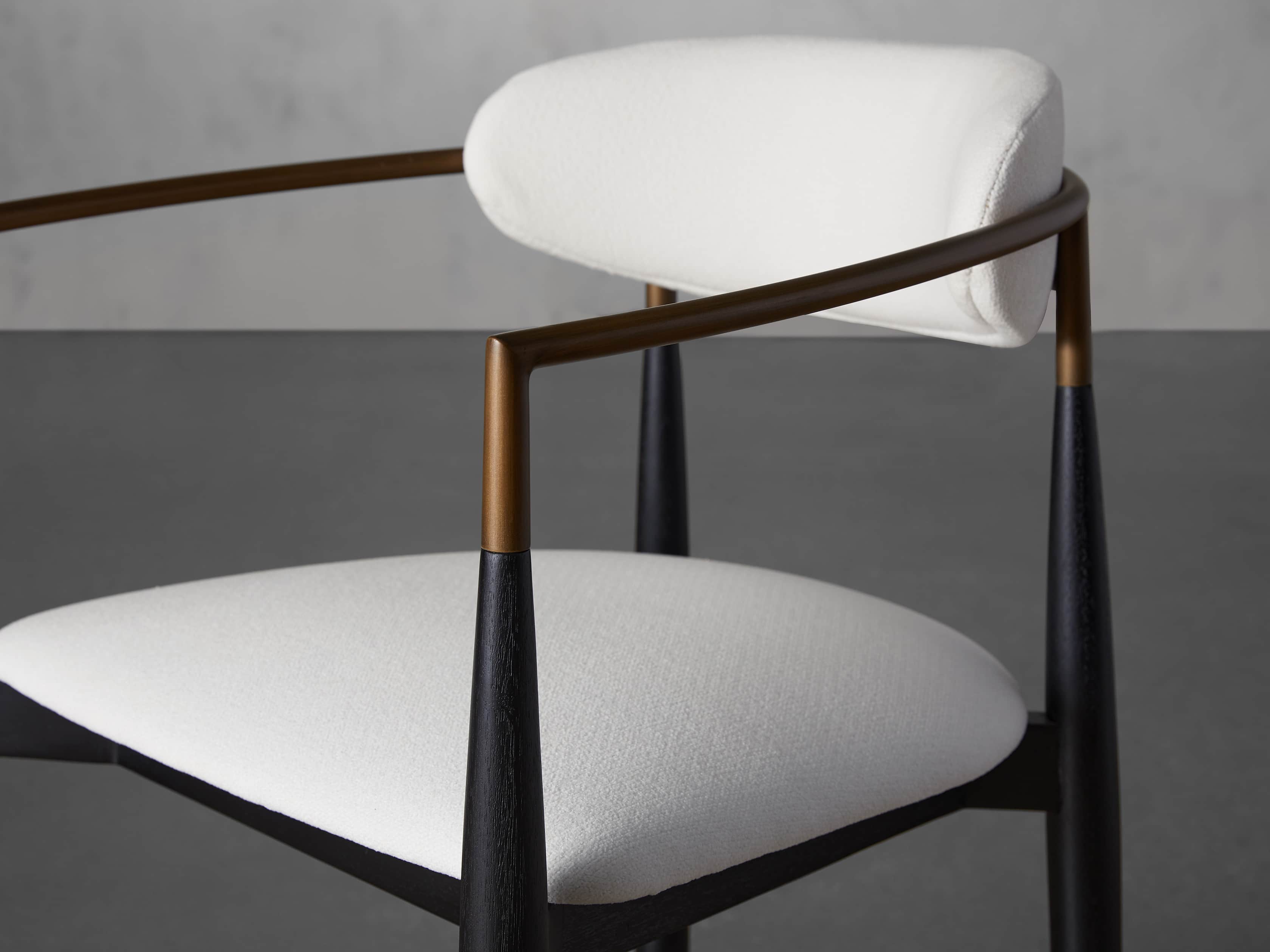 Jagger Stool in Black with Antique Brass