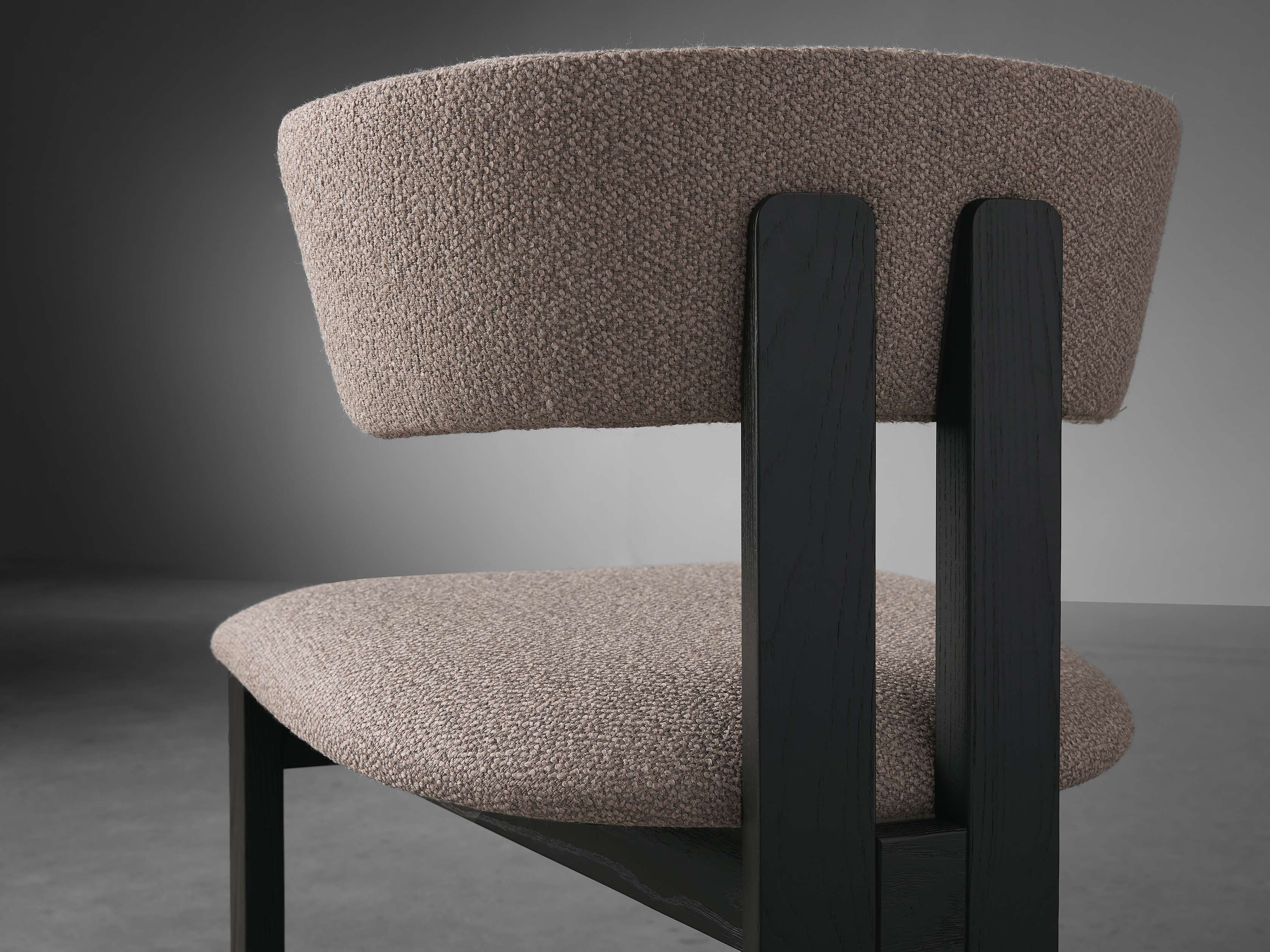 Rodin Dining Side Chair in Vesuvio Black