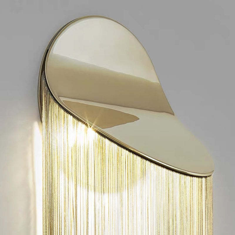 Modern Chain Tassel<br> Arcs  Wall Sconce