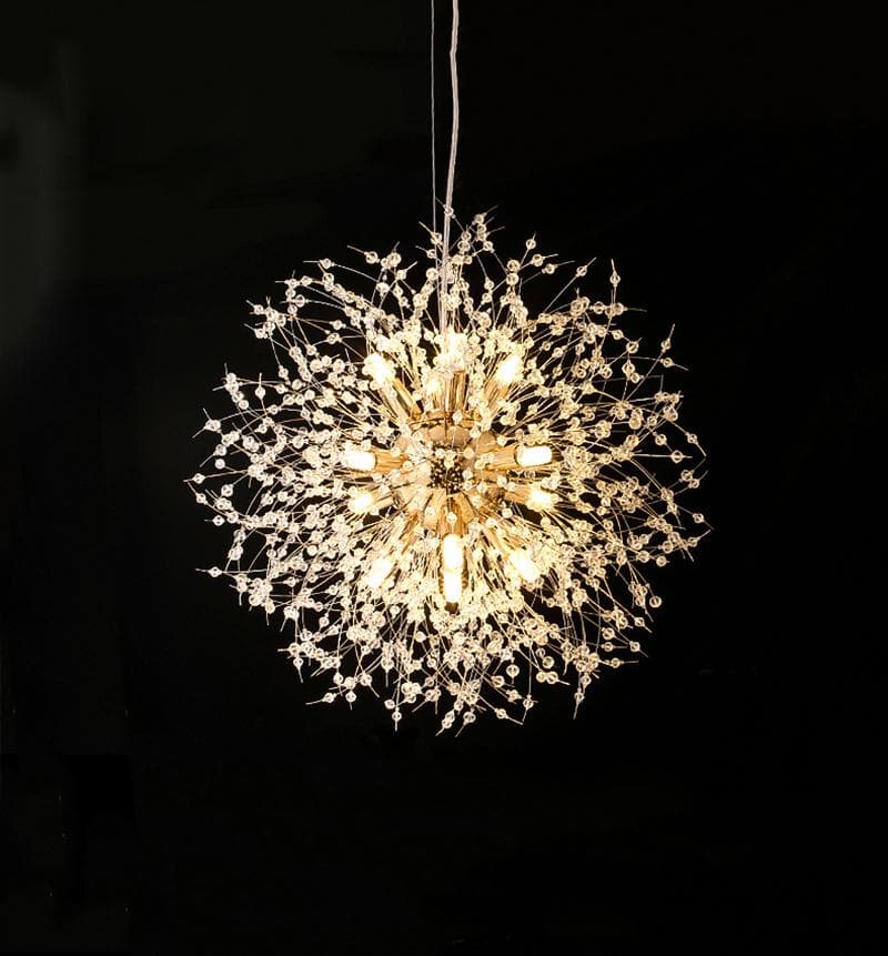 Modern Crystal Dandelion Chandelier Gold