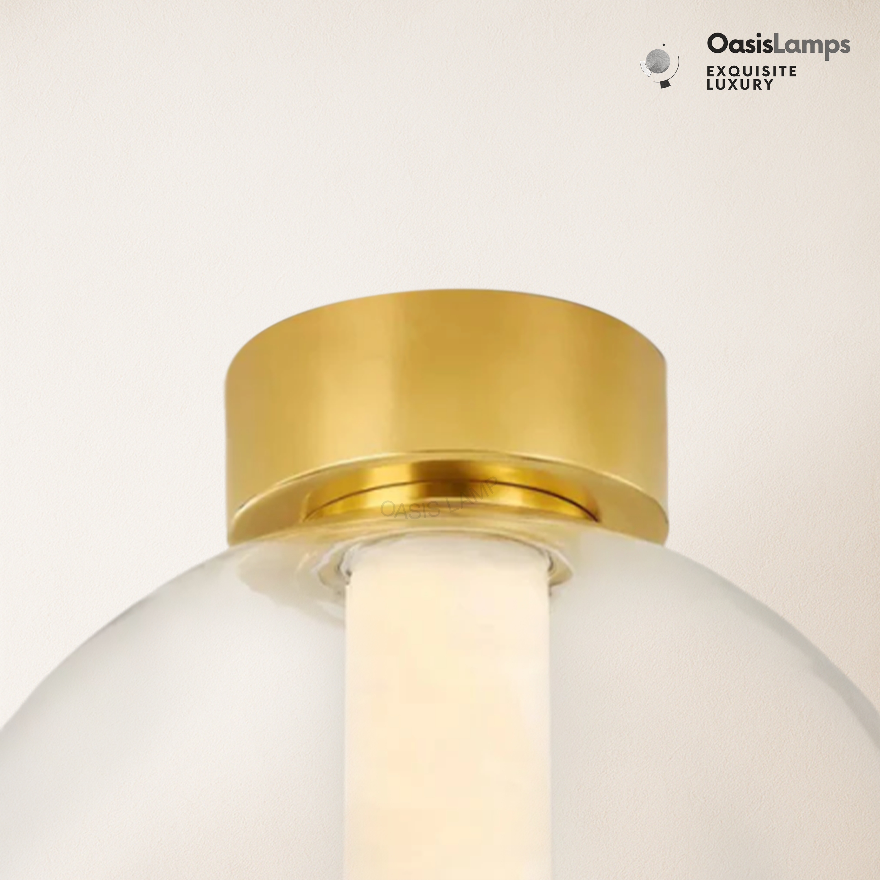Auroba Alabaster Tube Glass Globe Ball Ceiling Light