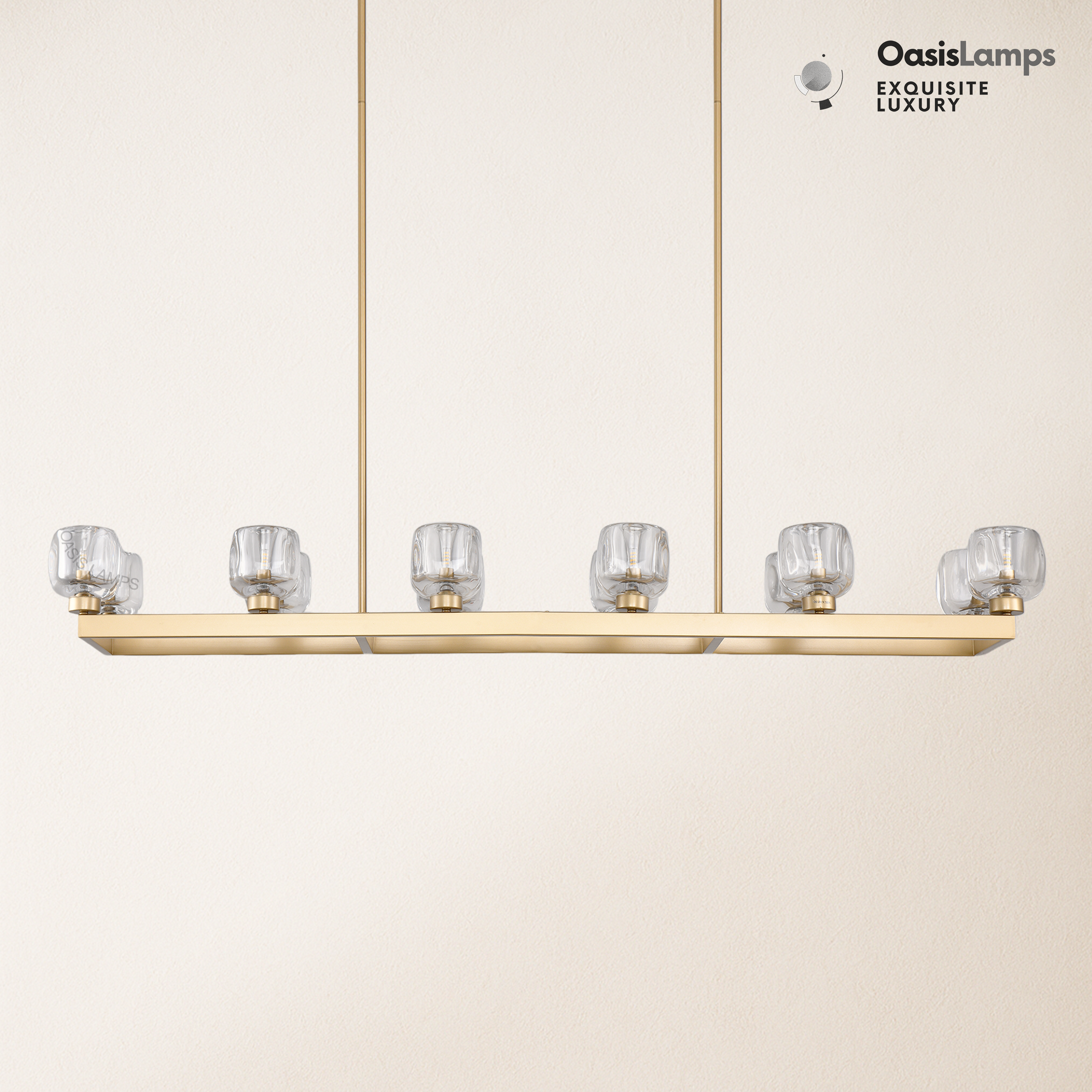 Vellum Rectangular Chandelier 59" 68"L#color_Brass,size_59"-Rectangular