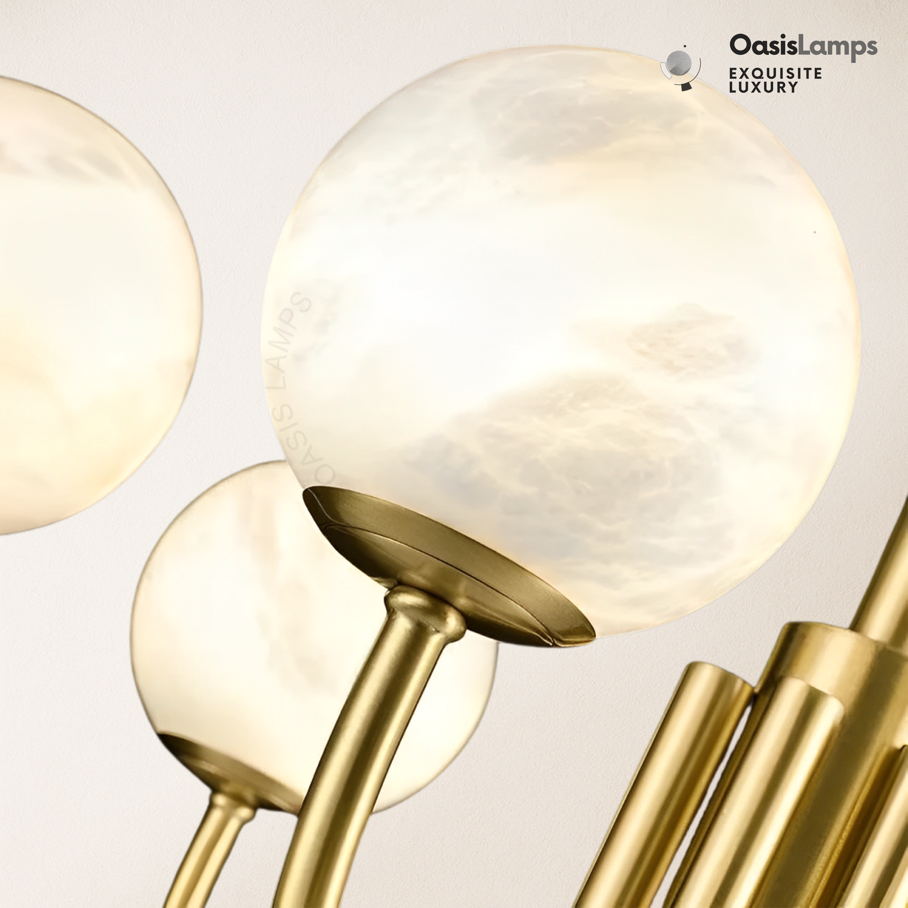Modern Alabaster Round Art Chandelier