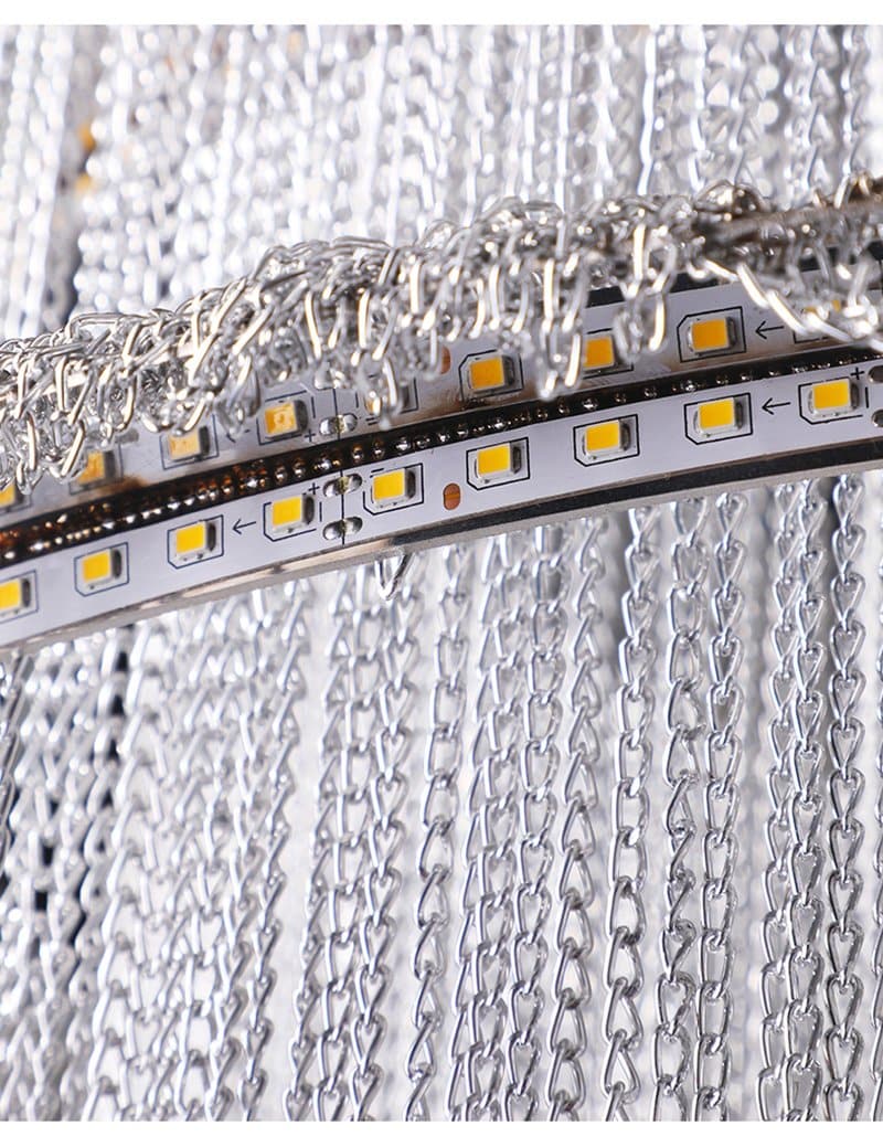 Alisa Luxury Aluminum Chain Tassel Ring Multilayer Chandelier 47'' 59'' 67''H