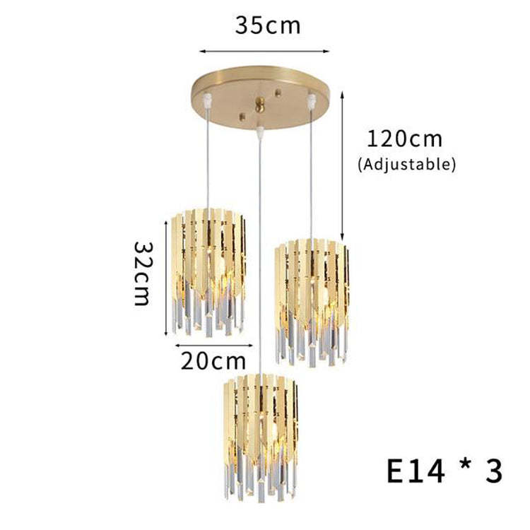 Ayr Crystal Pendant 3 Lights with Canopy