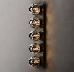Belle Crystal Glass Grand Linear Wall Sconce Smoky  27½”H