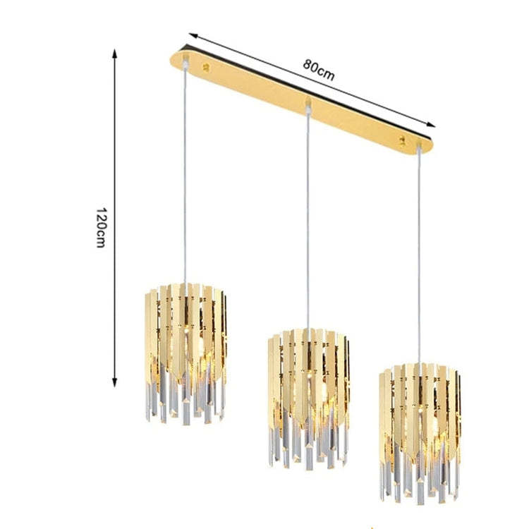 Ayr Crystal Pendant 3 Lights with Canopy