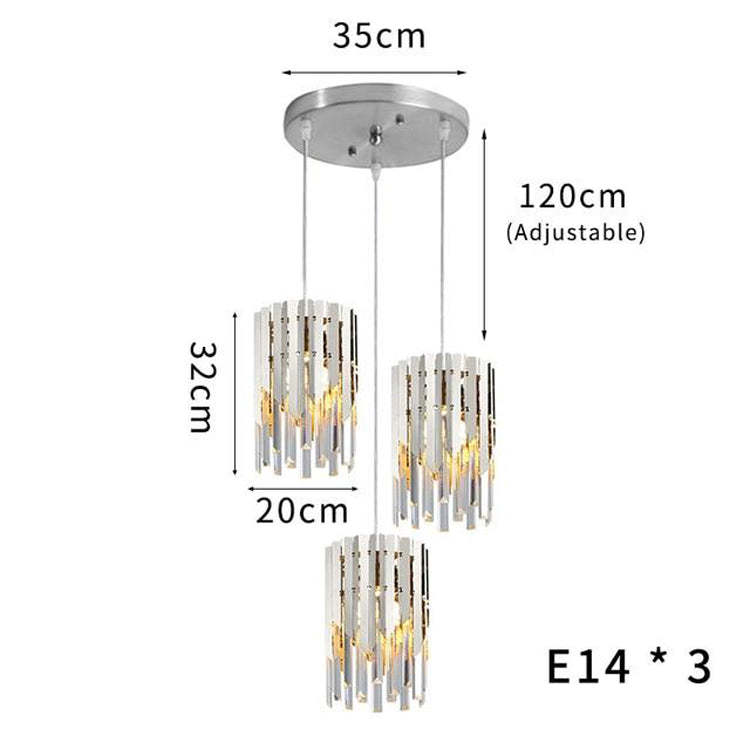 Ayr Crystal Pendant 3 Lights with Canopy