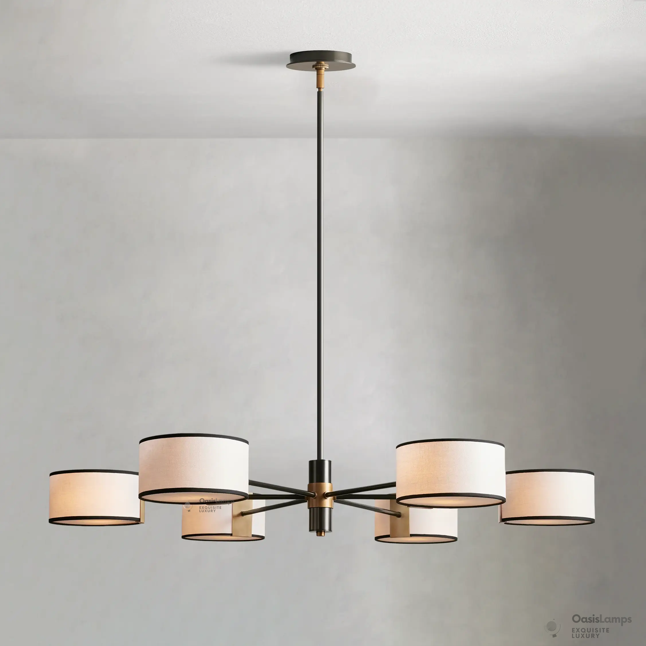 Daphne Round Linen Chandelier 48" 60"D