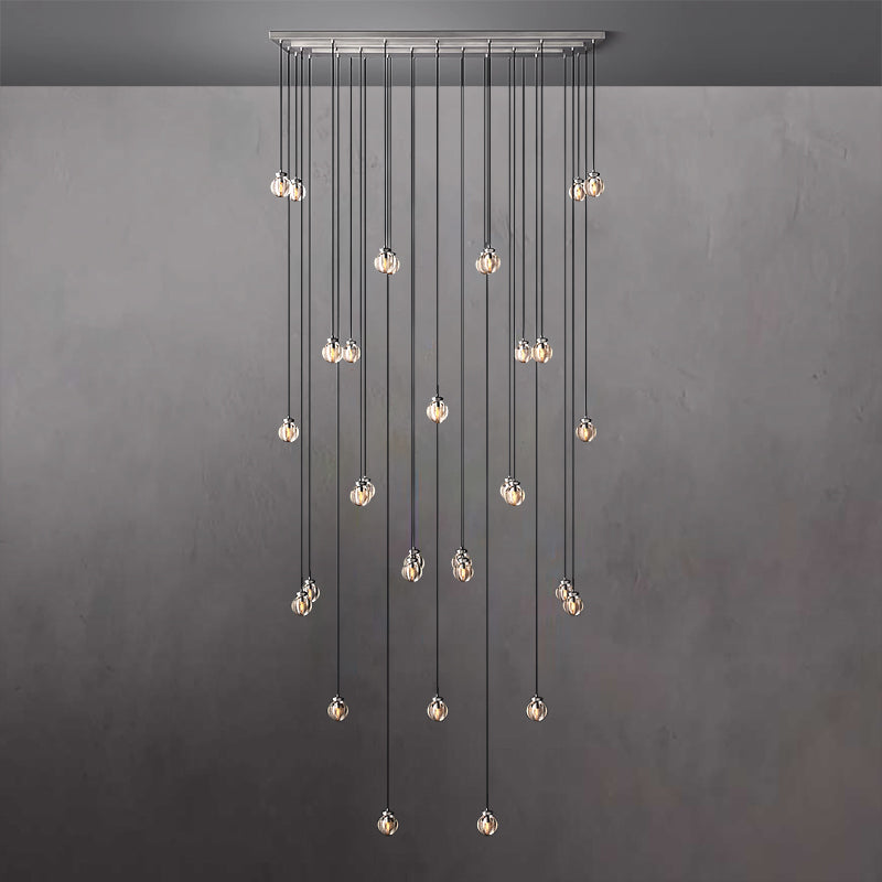 Pearl Ball Long Chandelier 72"