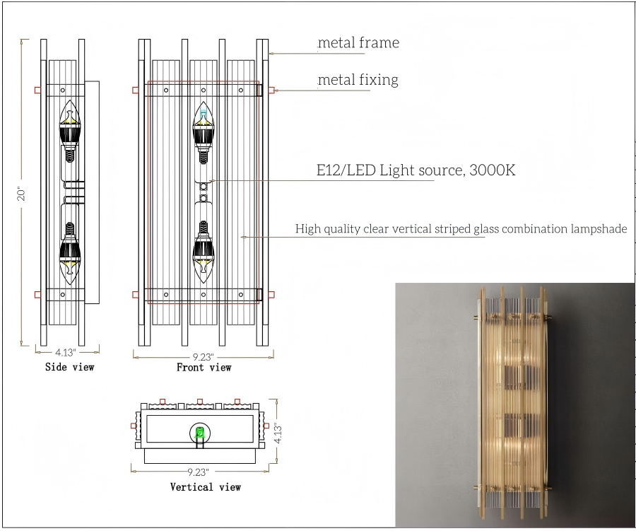 San Marco Grand Rectangular Sconce