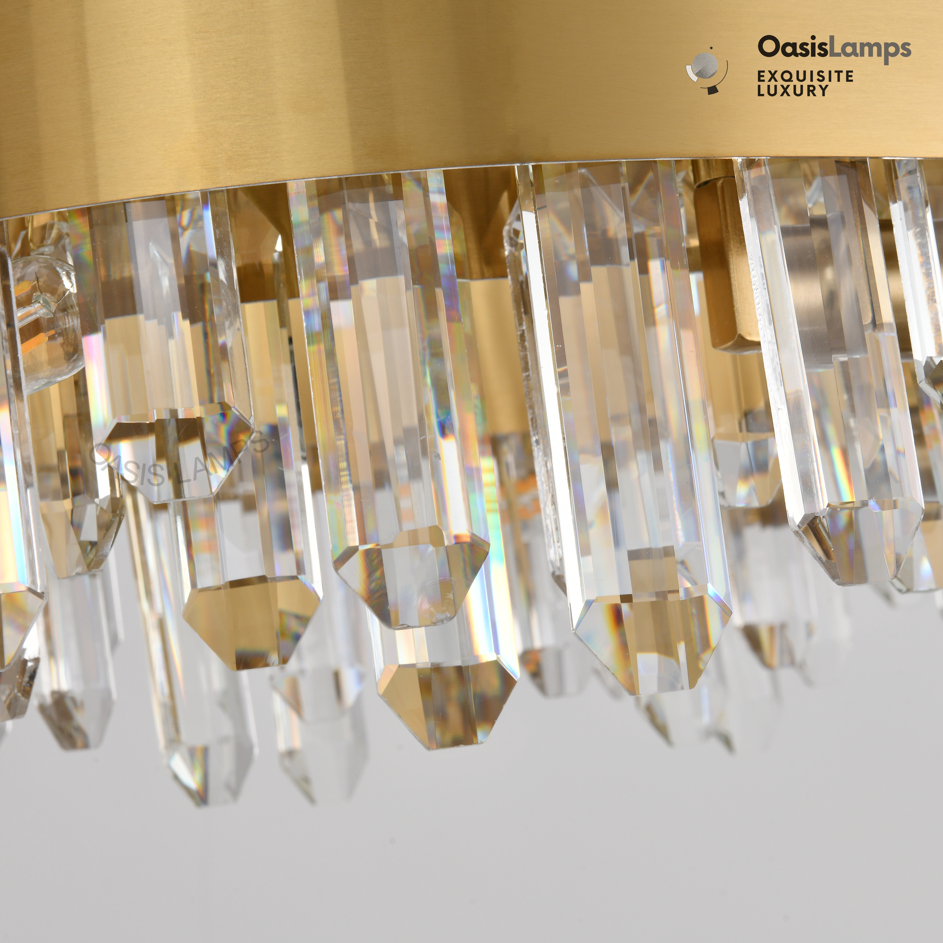 Stellara Crystal Strip Oval Halo Chandelier 36" 52"
