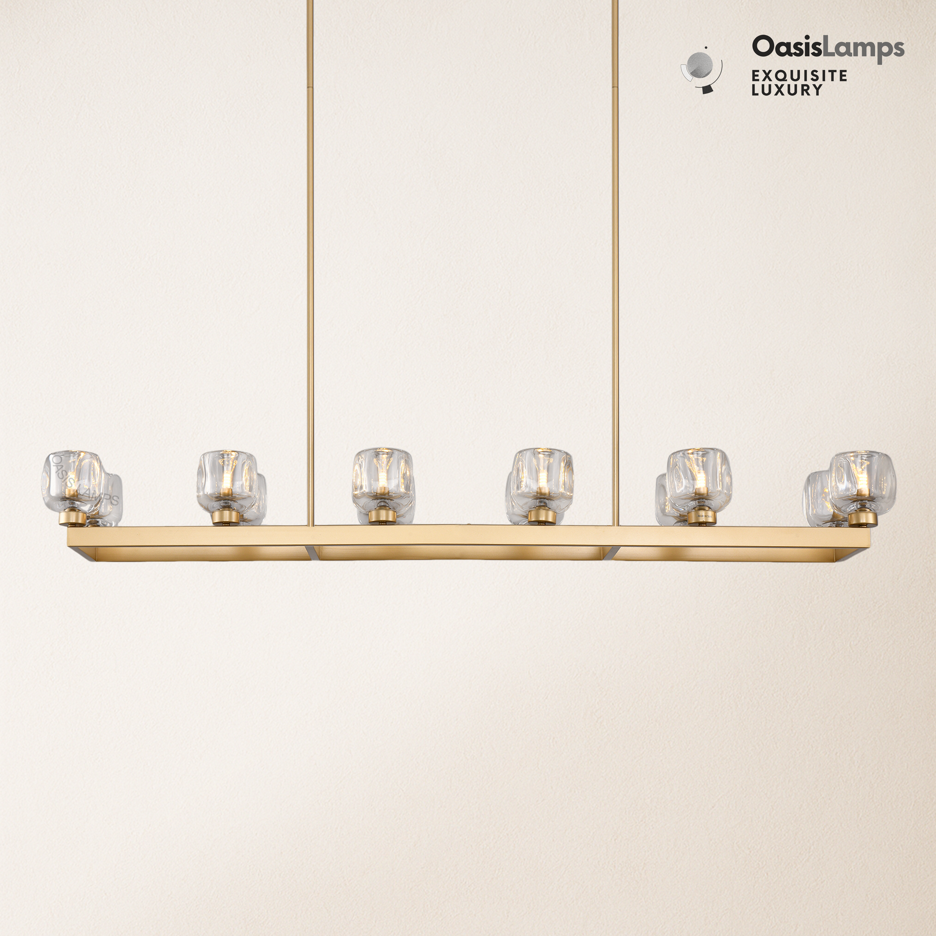 Vellum Rectangular Chandelier 59" 68"L#color_Brass,size_59"-Rectangular