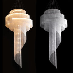 Alisa Luxury Aluminum Chain Tassel Ring Multilayer Chandelier 47'' 59'' 67''H