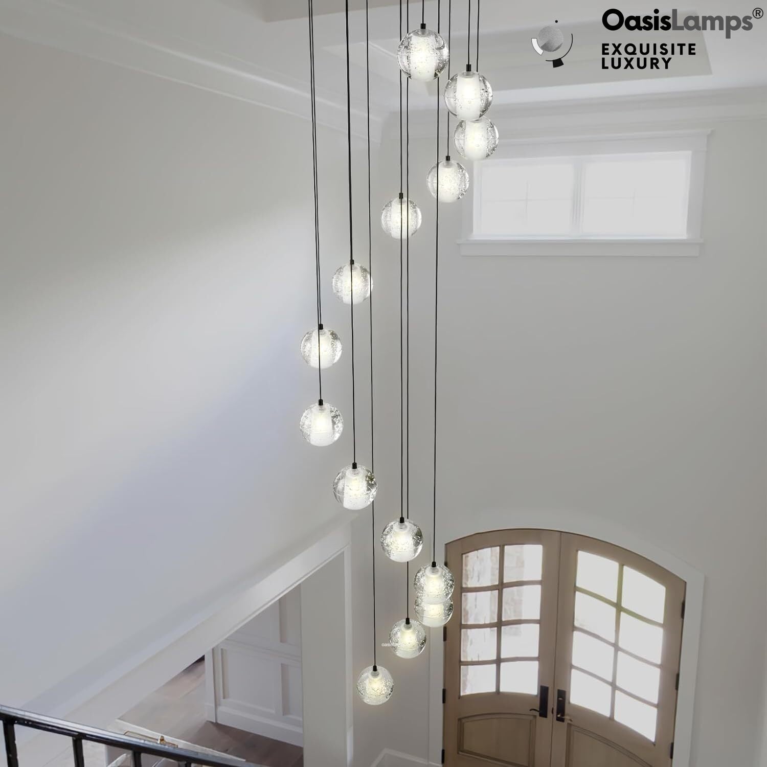 Pearl Ball Ceiling Chandelier 14 20 Light#Color_Black,size_14-light