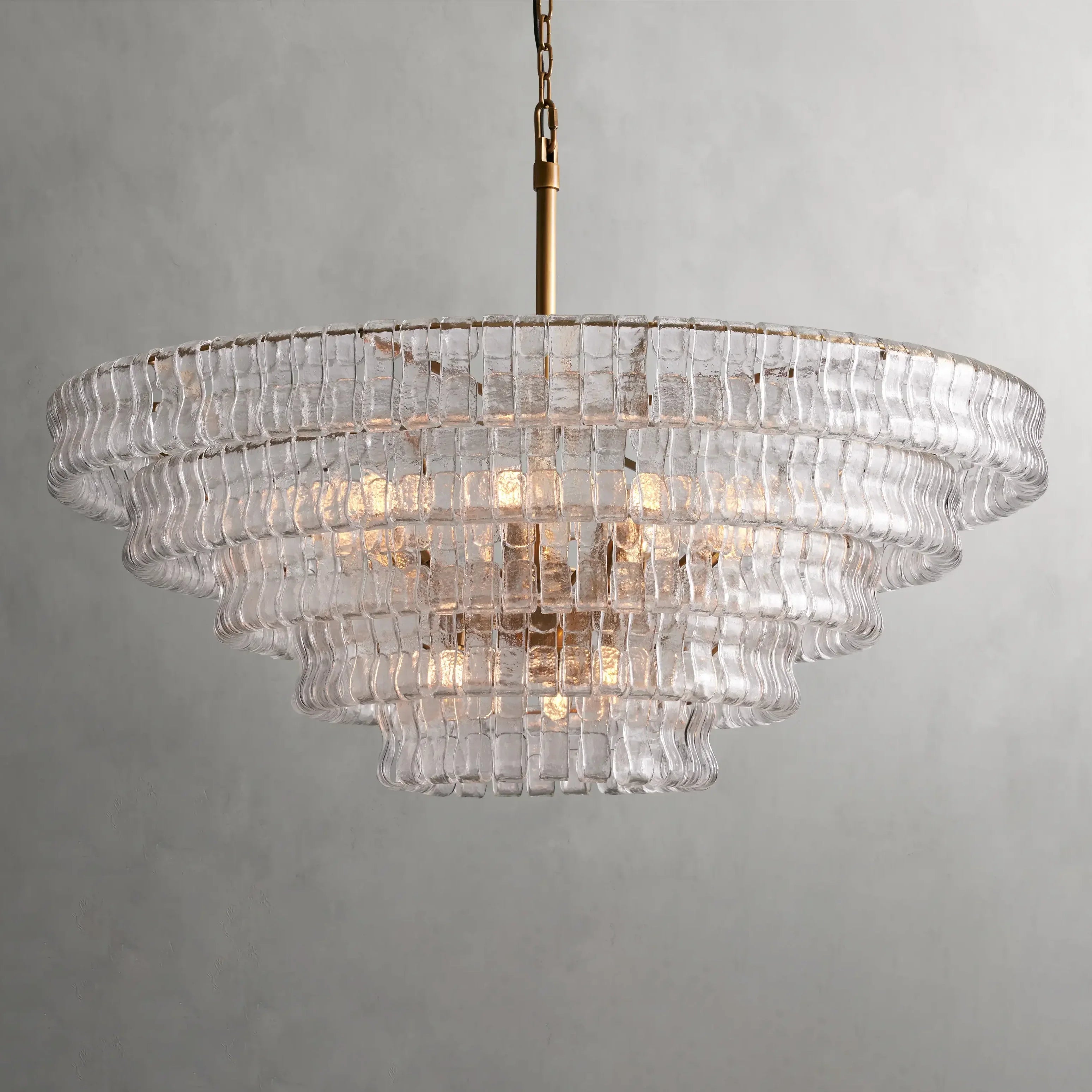 Art Glass Ghiaccio Round Chandelier 36" 48"
