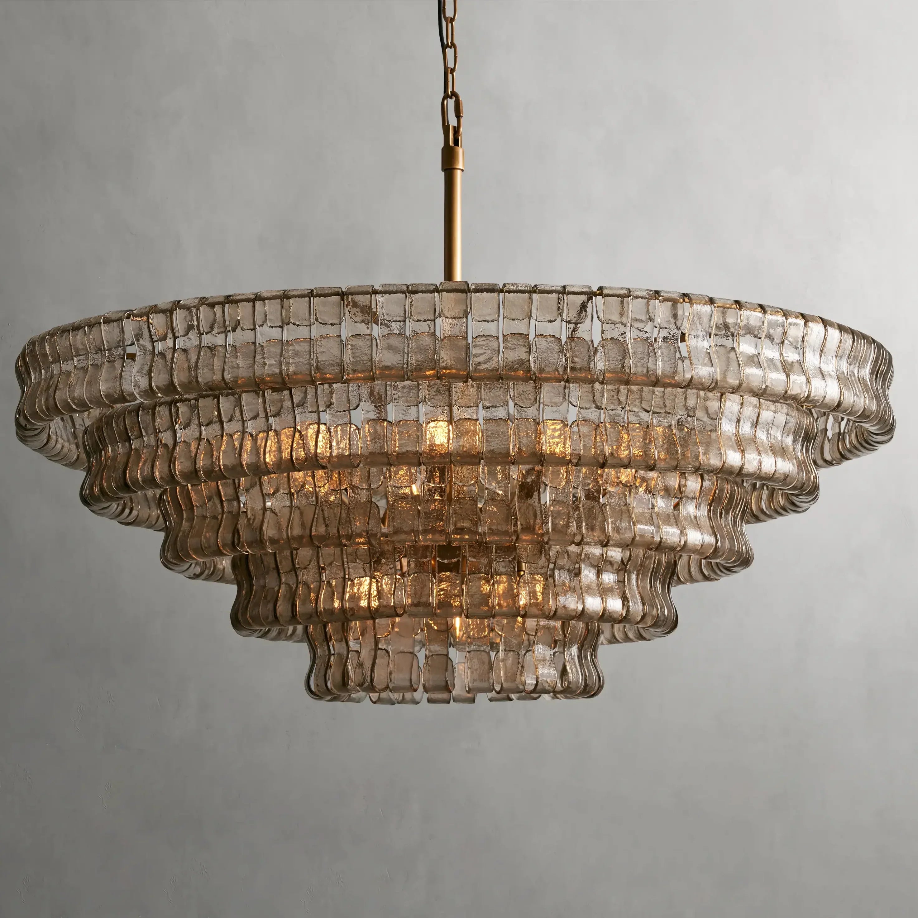 Art Glass Ghiaccio Round Chandelier 36" 48"