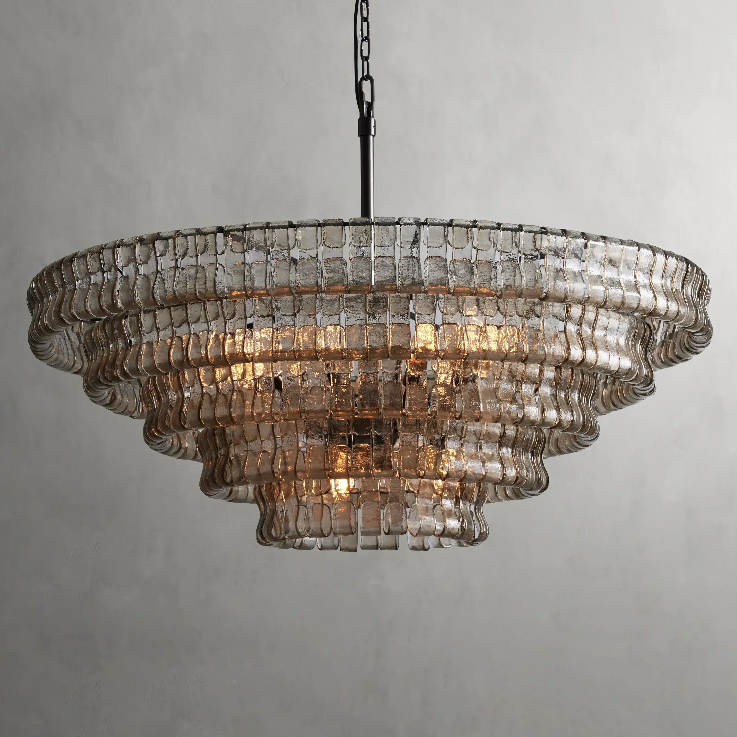 Art Glass Ghiaccio Round Chandelier 36" 48"
