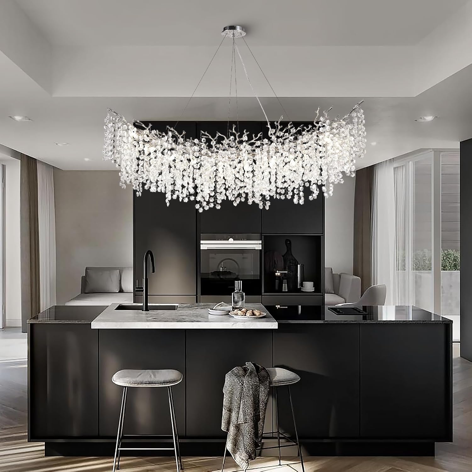 Snowflake Tree Branch Chandelier for All Rooms L30" 40" 55"