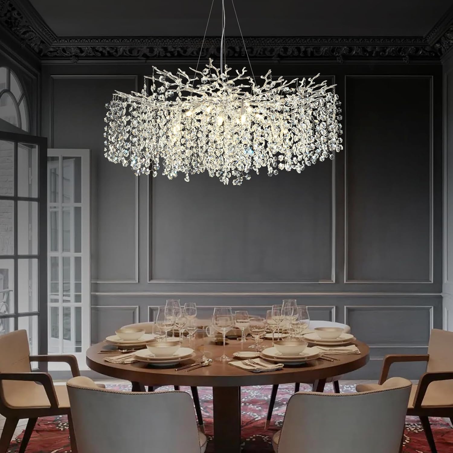 Snowflake Tree Branch Chandelier for All Rooms L30" 40" 55"