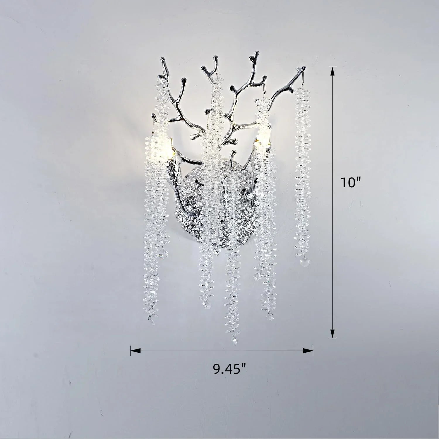 Snow Tree Branch Crystal Gold/Silver Wall Sconce 10"H