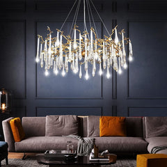 Raindrop Branch Brass Chandelier