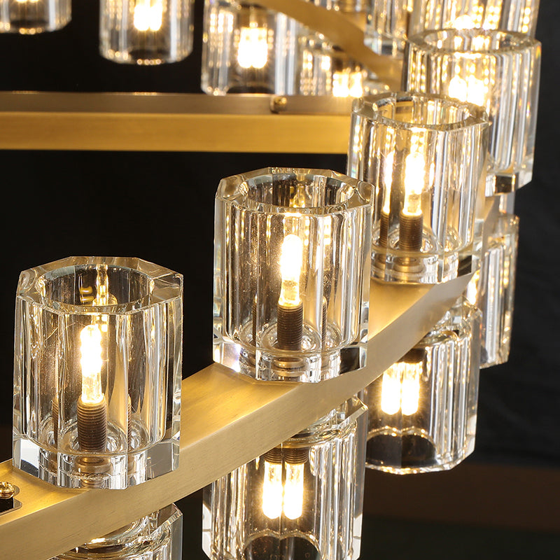 Arcachon 2 Tierd Round Chandelier 60"