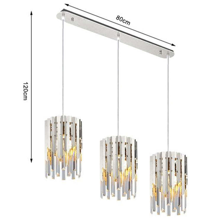 Ayr Crystal Pendant 3 Lights with Canopy
